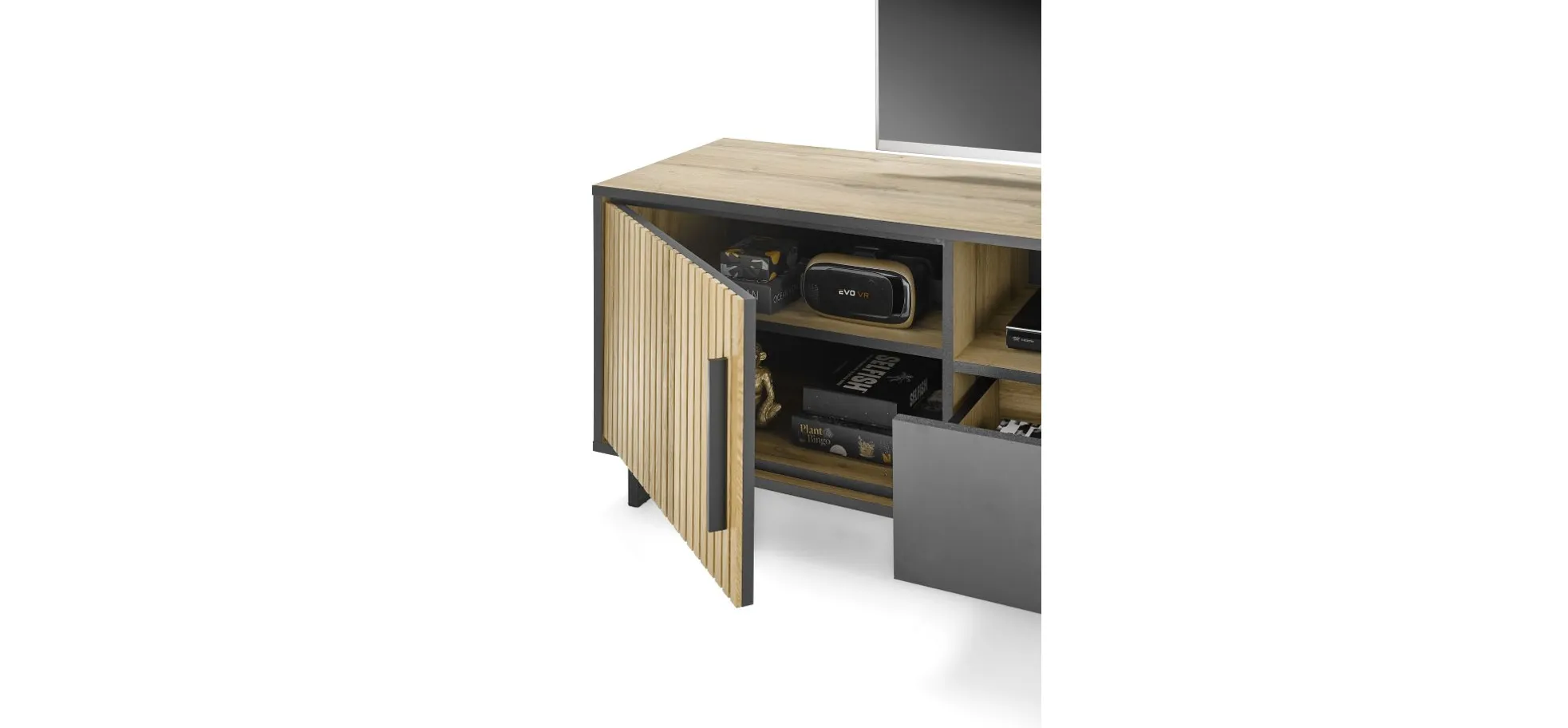 TV-Lowboard, Eiche, B 185 cm - Ela