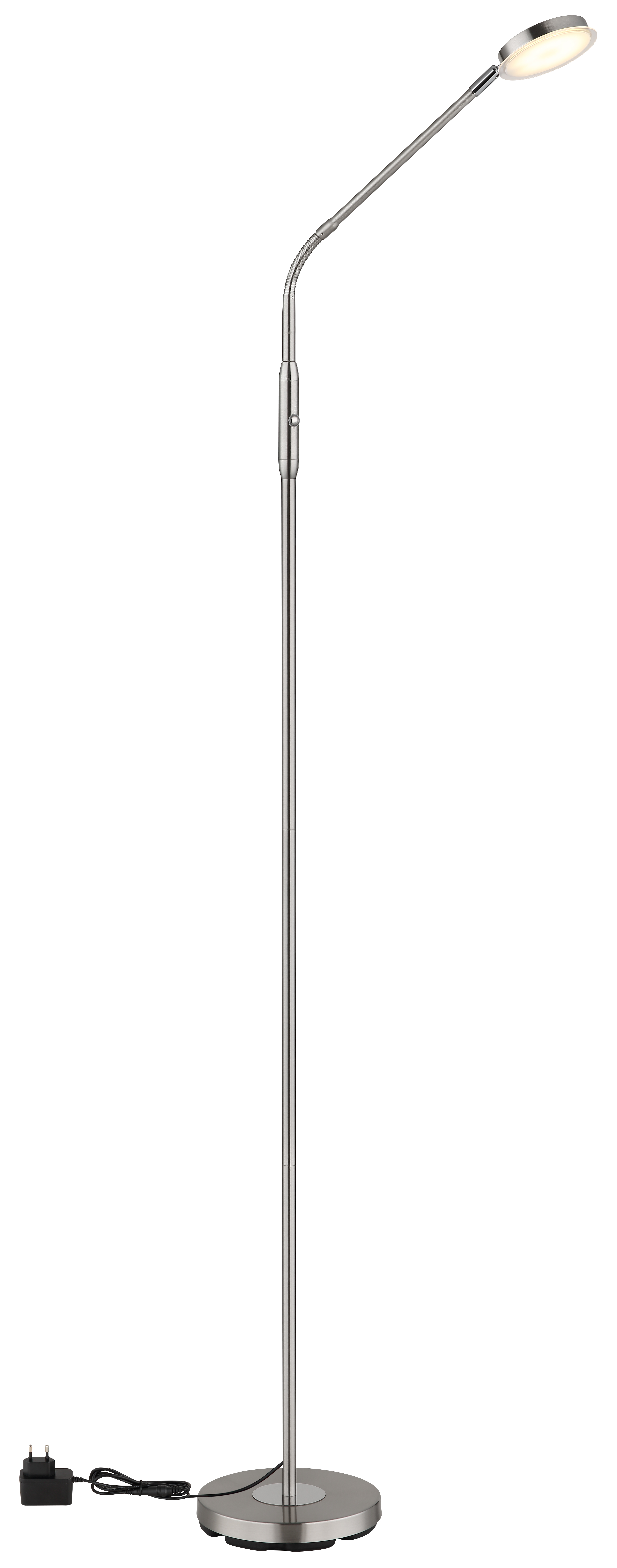 Stehleuchte SILVIO - LED, nickel matt, ca. 52x20x173cm
