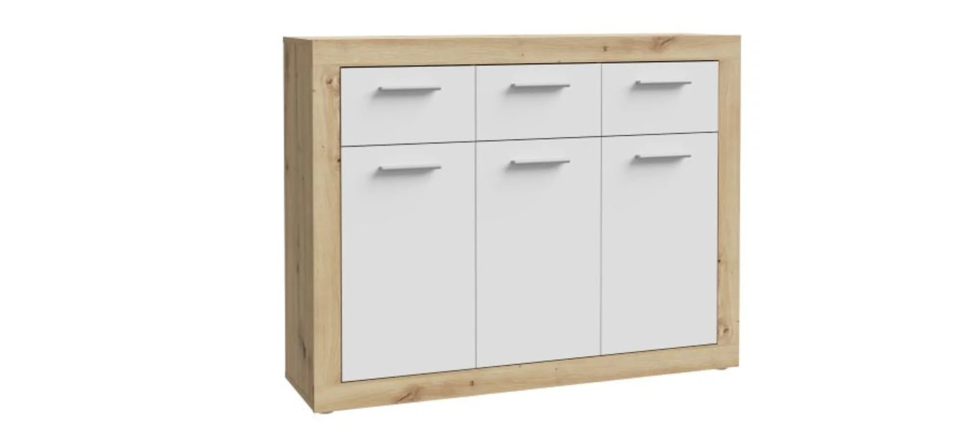 Kommode FIBI- Eiche Dekor, Weiß