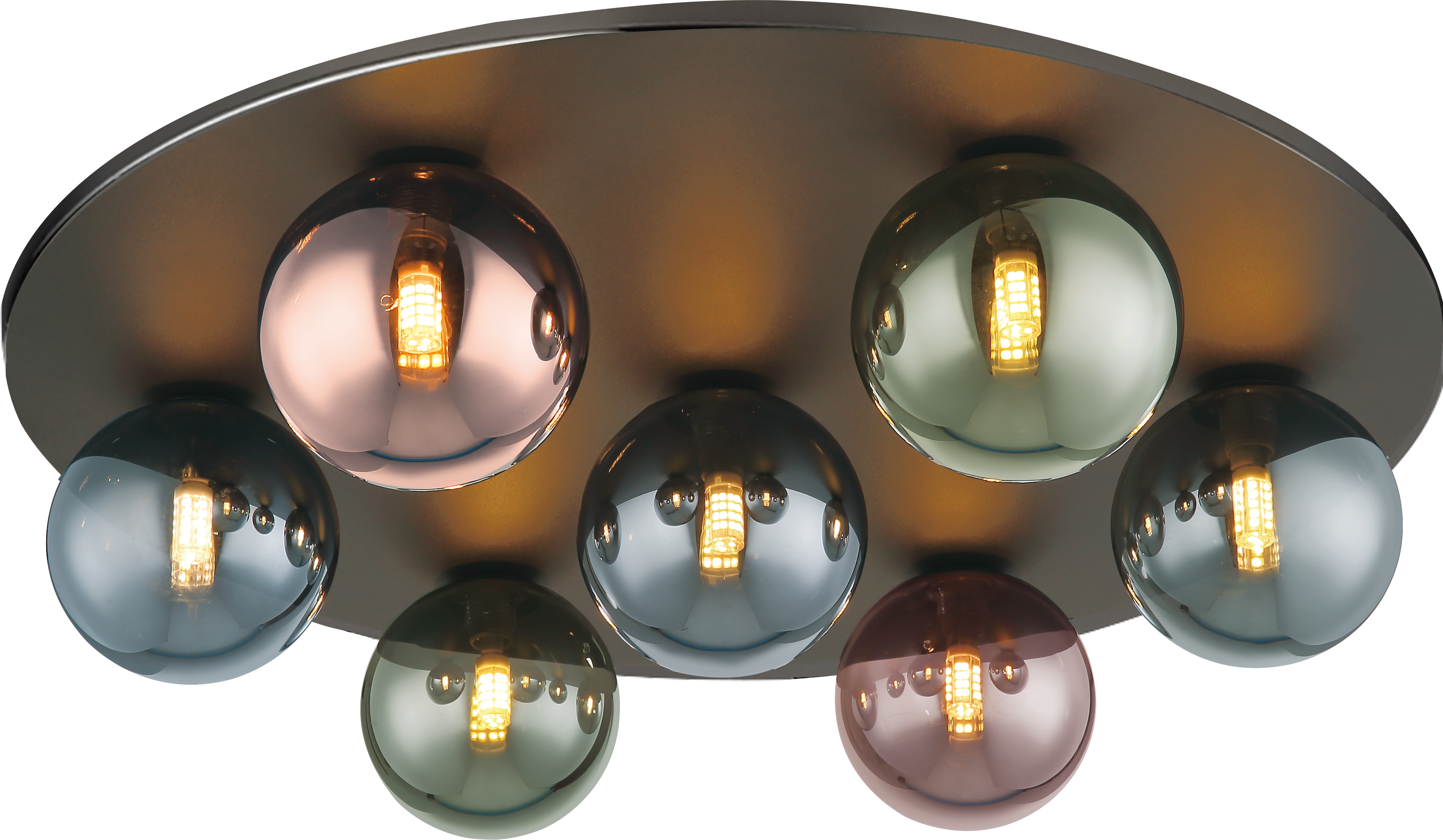 Deckenleuchte RIHA - Metall schwarz-chrom, 7x G9 LED