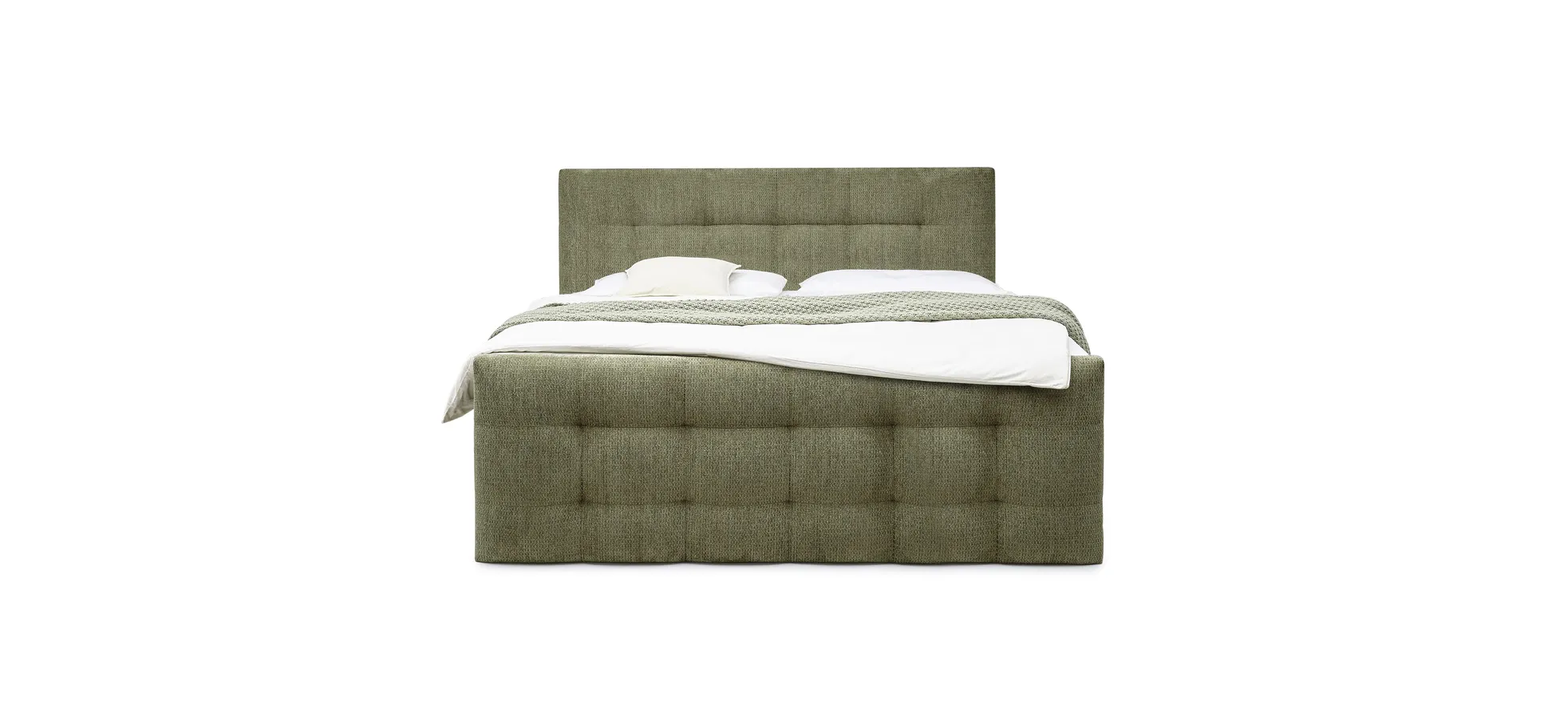 Boxspringbett, Stoff Grün - Sandrin I