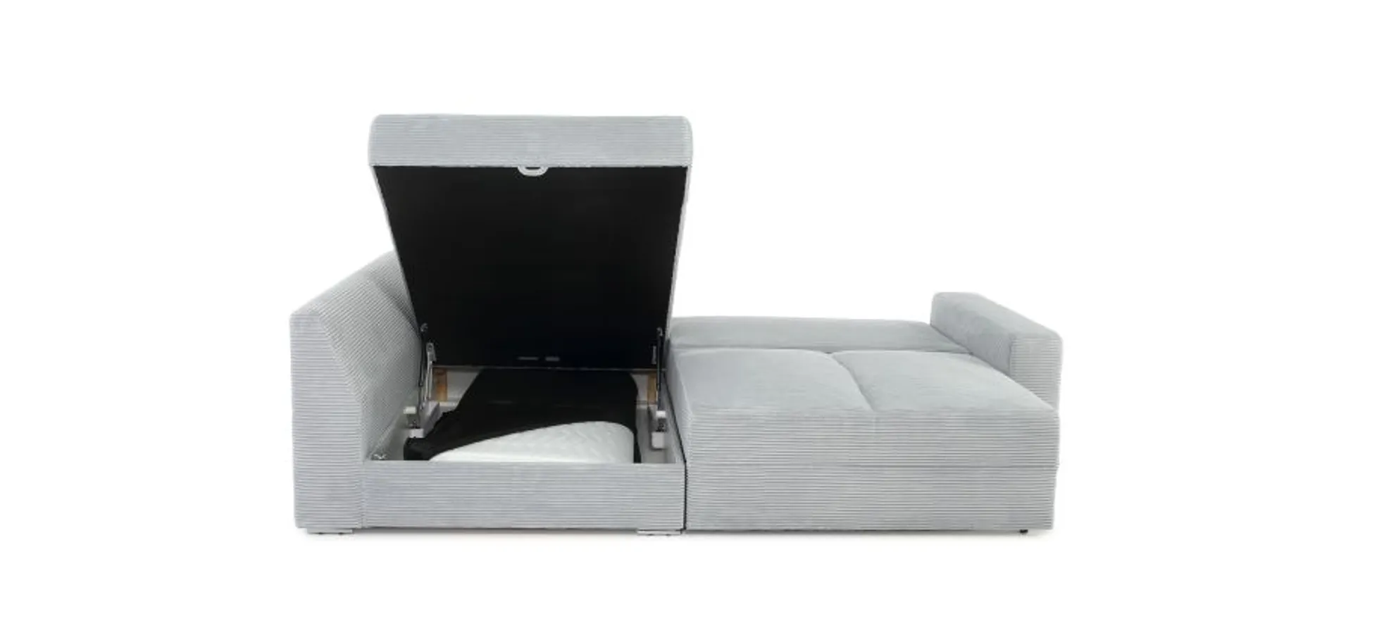 Ecksofa JANIS - 2,5-Sitzer, Ecke rechts inkl. Schlaffunktion , Stoff, Hellgrau Ecksofa JANIS - 2,5-Sitzer, Ecke rechts inkl. Schlaffunktion , Stoff, Hellgrau
