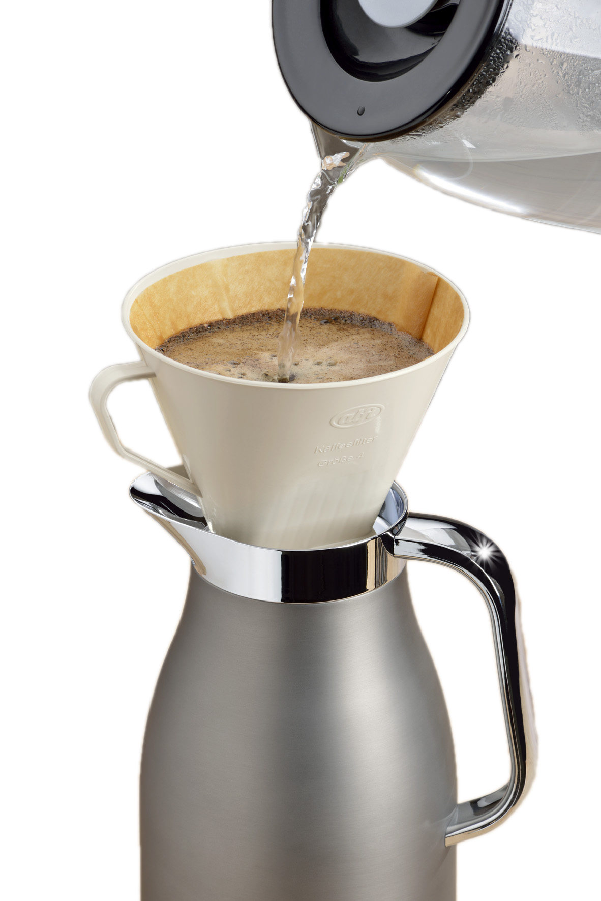 Kaffeefilter, Größe 4, Bio-Kunststoff, beige - Aroma Plus