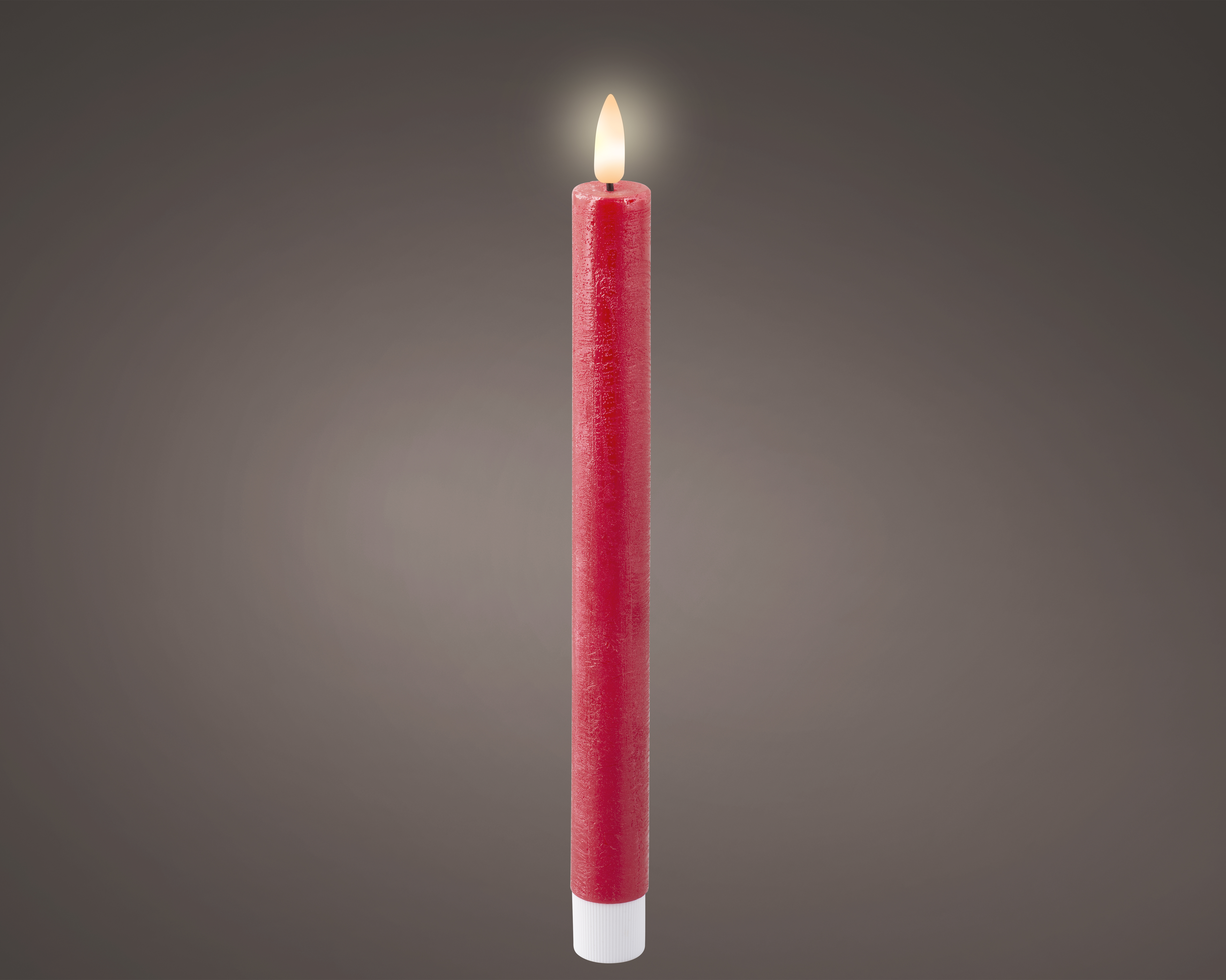 LED Spitzkerze Wachs - weihnachtsrot/warmweiss, Wachs, Ø2.20-H24.5cm-1L