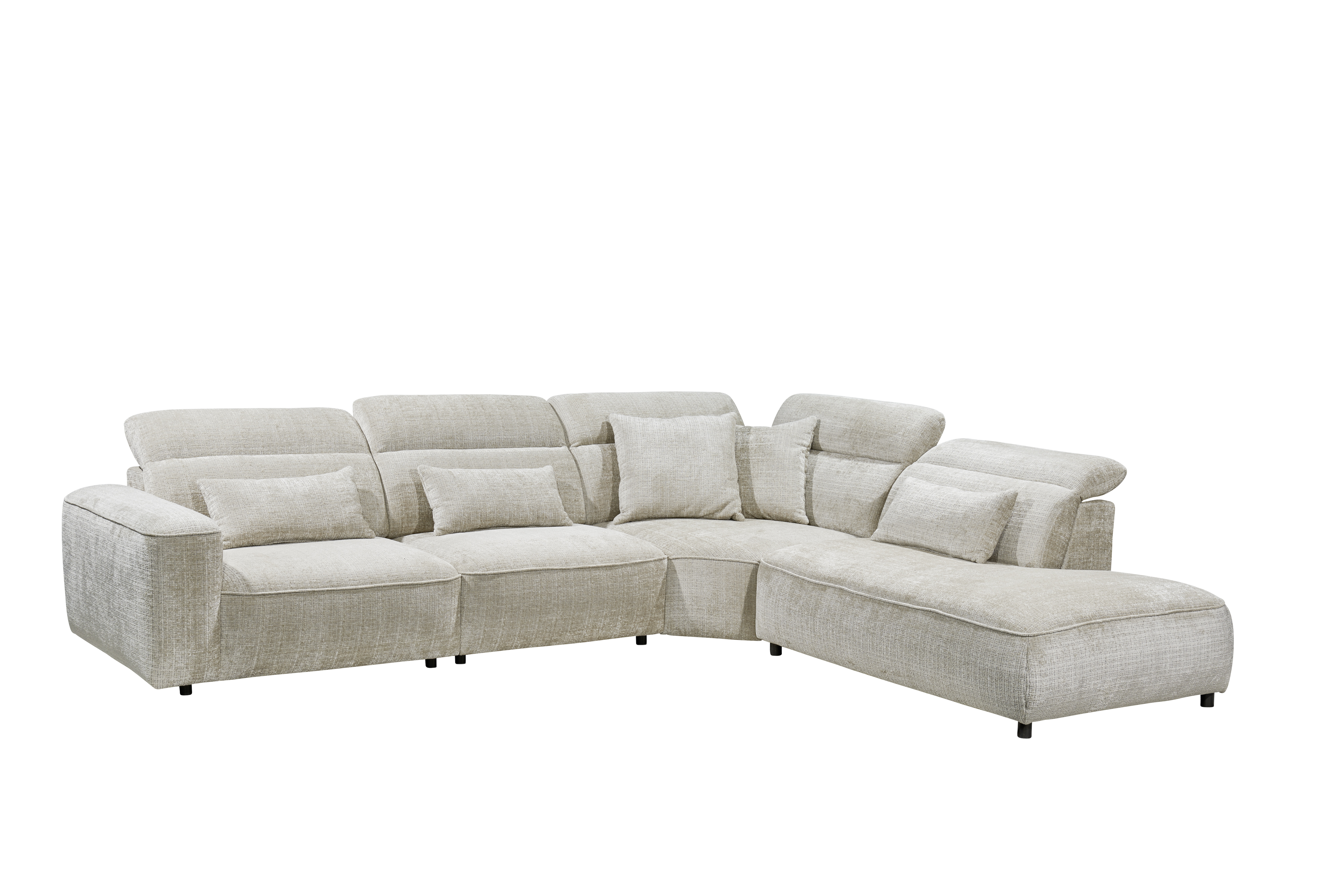 Ecksofa, Stoff taupe, inklusive Kissen - MyStyle 2126
