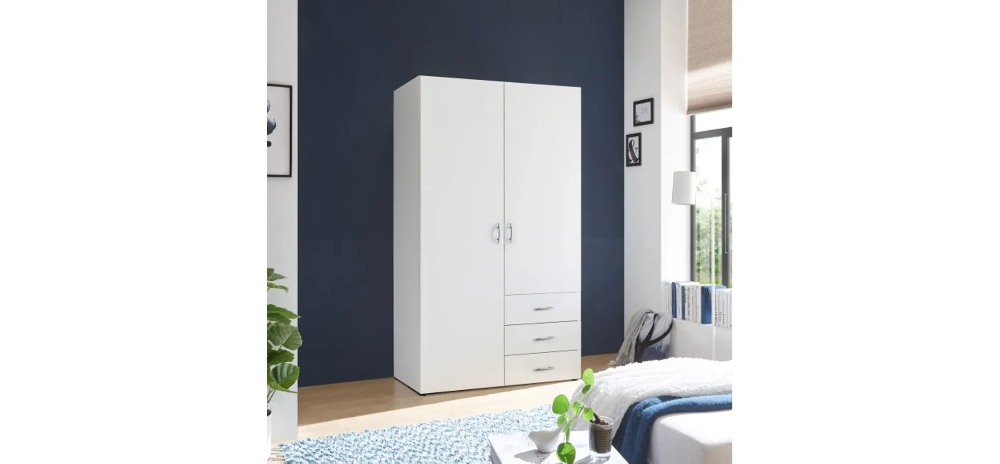 Kleiderschrank- B ca. 100 cm, Weiß