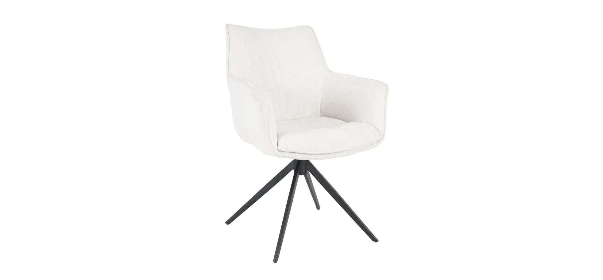 Armlehnstuhl, Bezug weiß, 360° drehbar - Maike