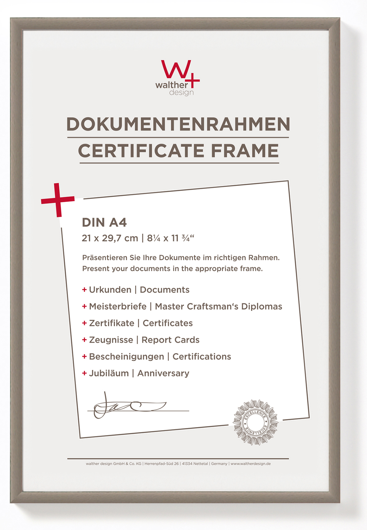 Bilderrahmen, New Lifestyle, Kunststoffprofil - 21X29,7 STAHL