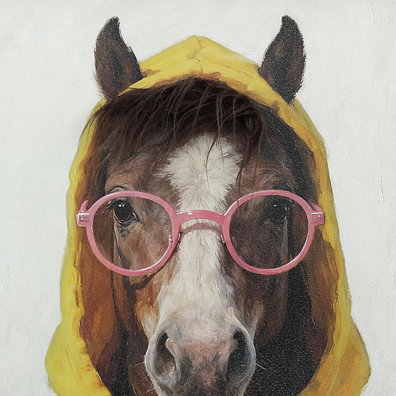 Bild Kunstfell Trendy Horse - Acrylgemälde 60x60 cm