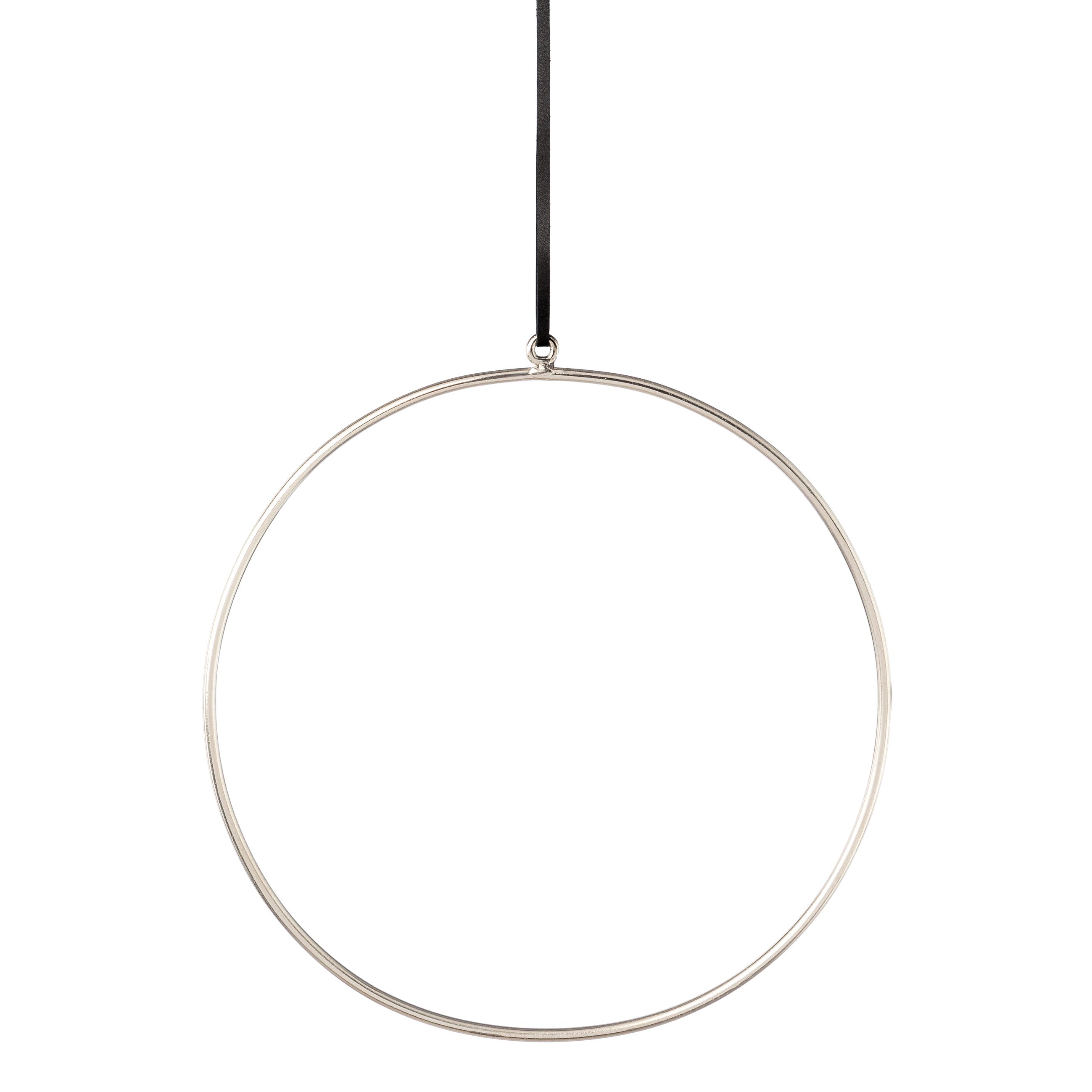 Dekohänger - Aluminium Hänger Ring m.Lederband
