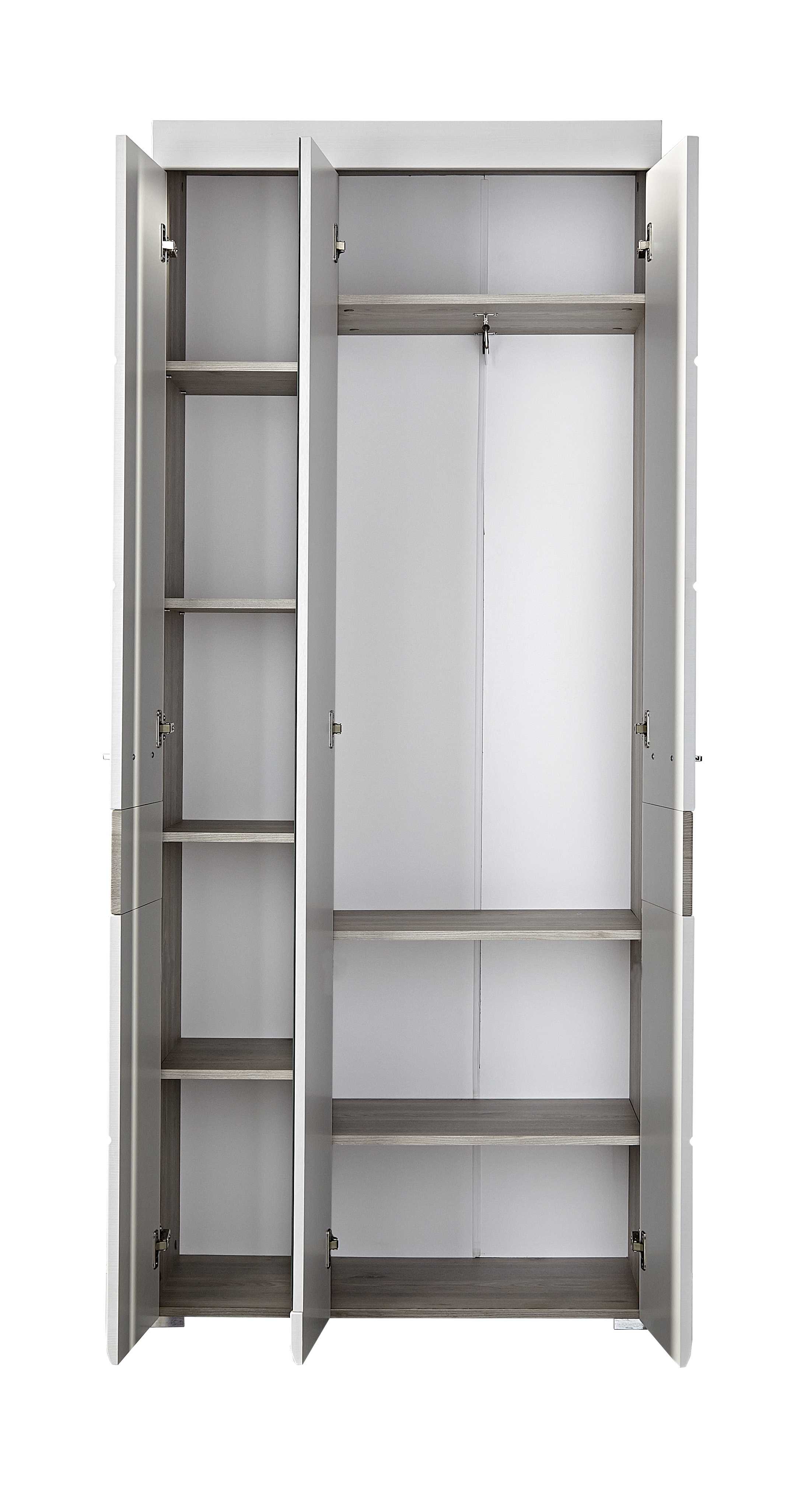 Garderobenschrank, weiß MDF Struktur - IRIAN
