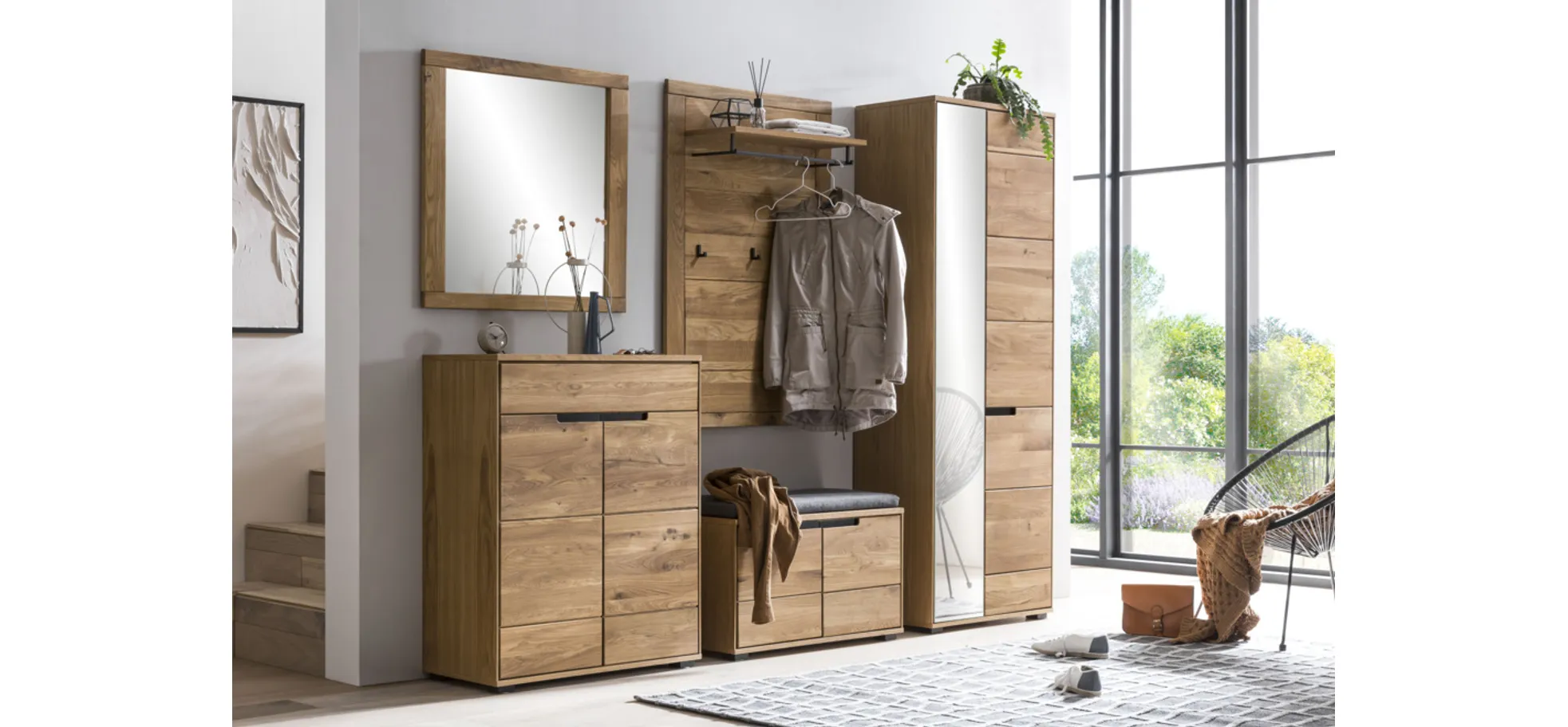 Schuhschrank, Kommode, Eiche, 2-trg., 1 SK - Edma