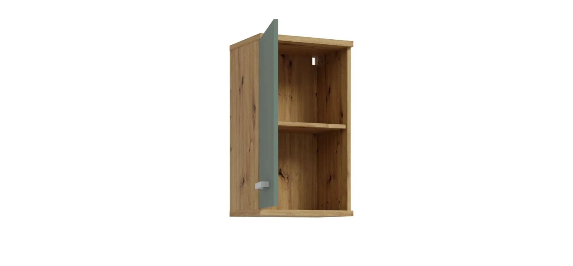 Hängeschrank- B ca. 40 cm, Eiche Dekor, Graugrün