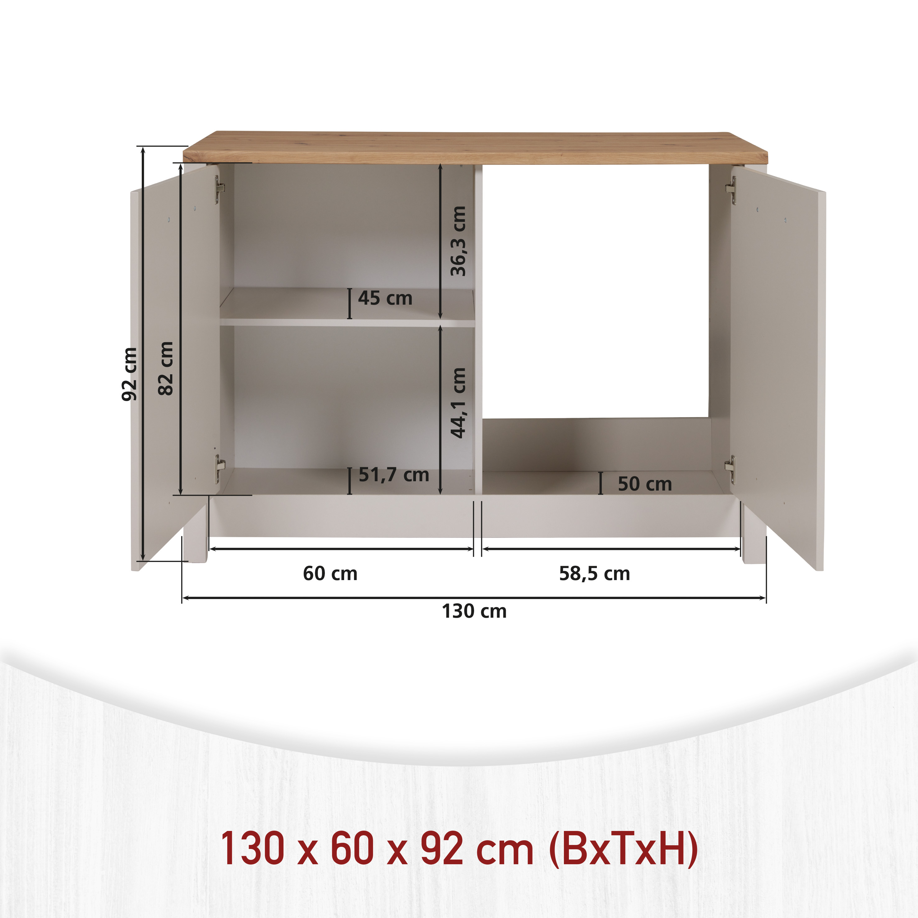 Spülenschrank, Kaschmir/Artisan Eiche - MyStyle 9004