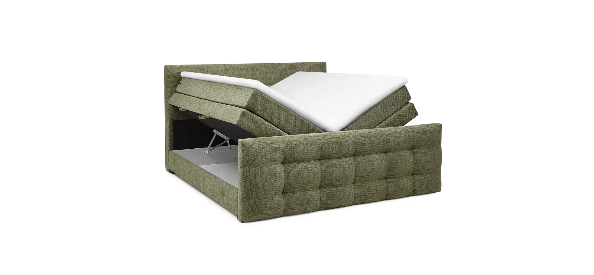 Boxspringbett, Stoff Grün - Sandrin I