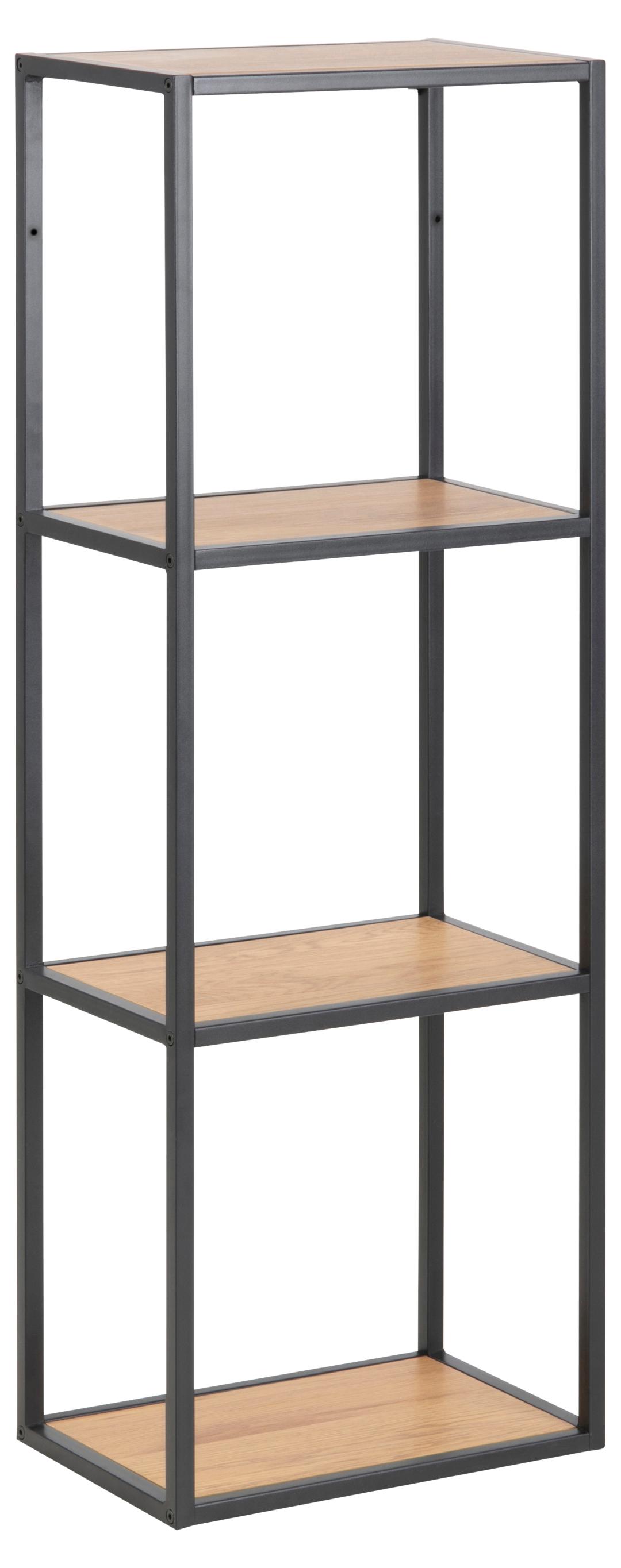 Wand/Bücherregal, schwarz matt - Auroa