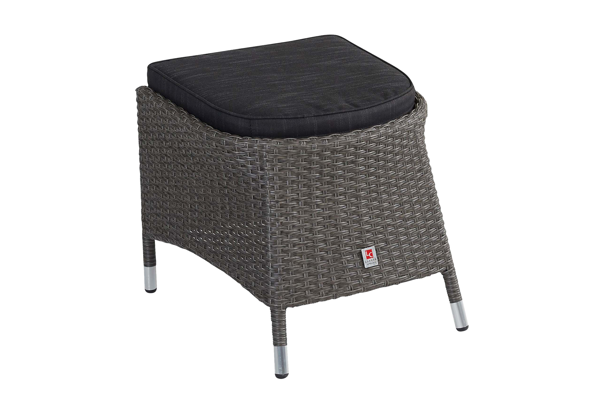 Hocker,mit Komfort-Kissen,Outdoor,Geflecht - Barcelona