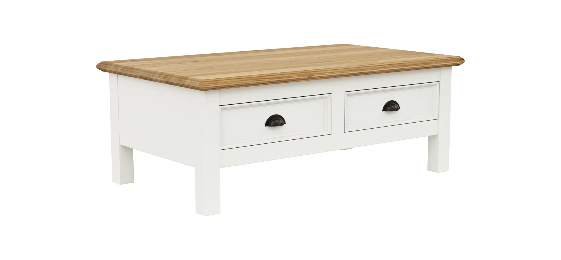 Couchtisch, weiß lackiert teilmassiv - Louisiana