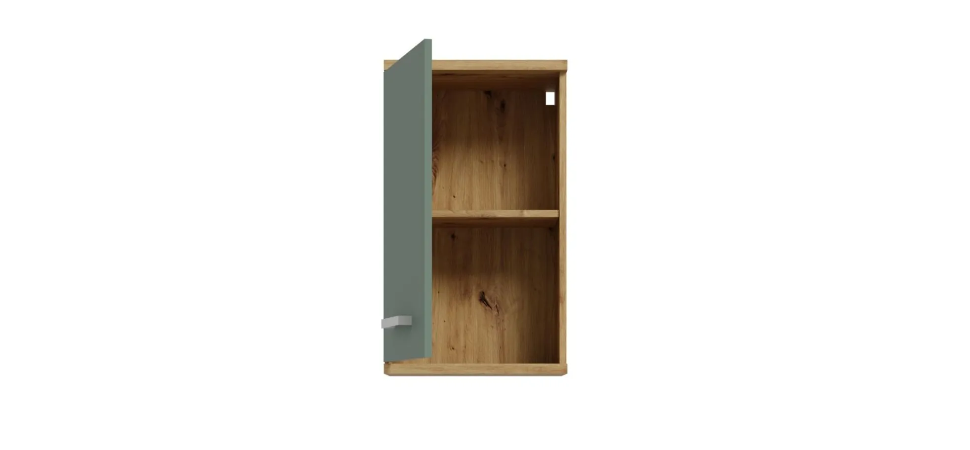 Hängeschrank- B ca. 40 cm, Eiche Dekor, Graugrün