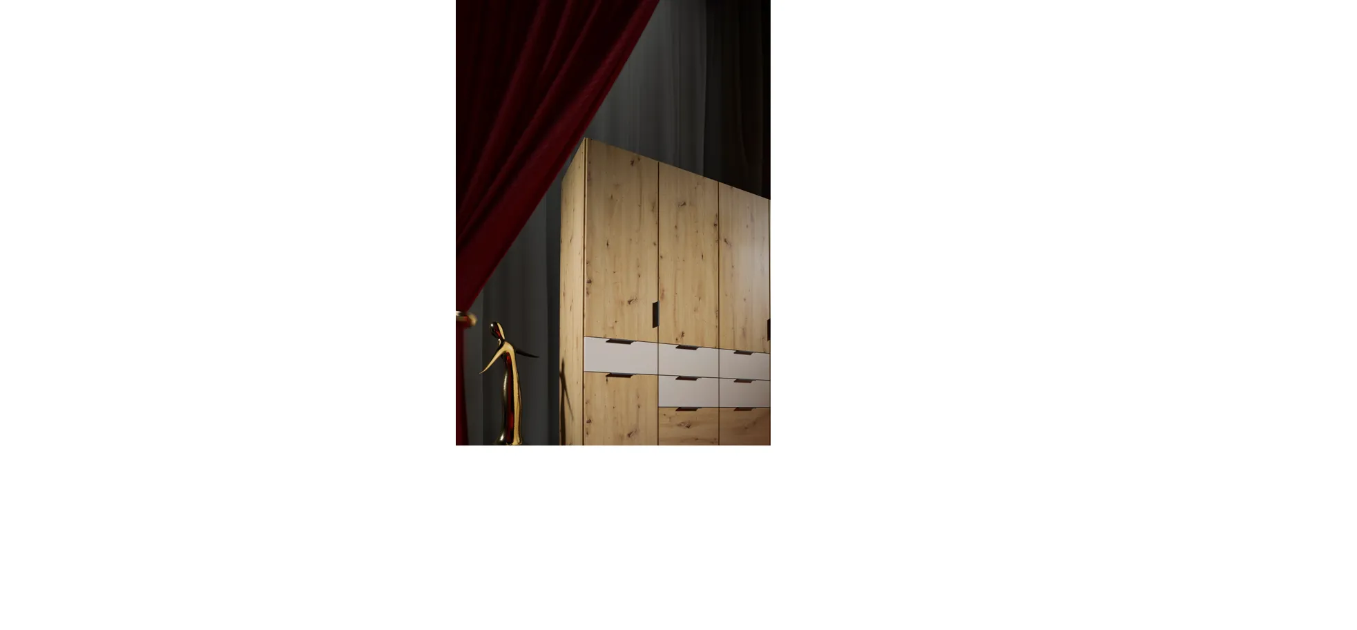 Drehtürenschrank, 5-türig, Dekor Eiche - Raas