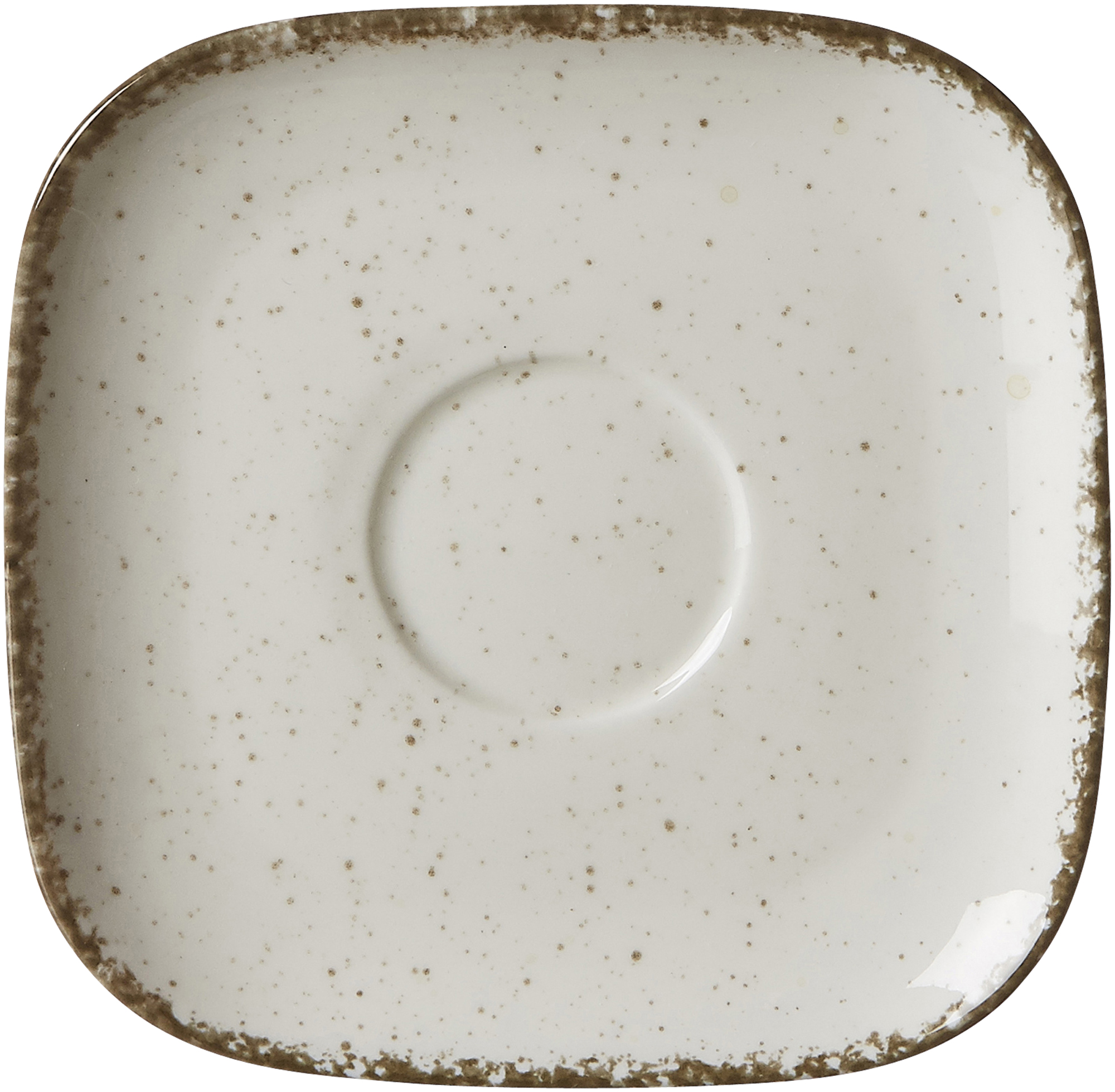 Untertasse Casa Creme 13,5 x 13,5 cm - Porzellan, spülmaschinenfest, quadratisch, beige