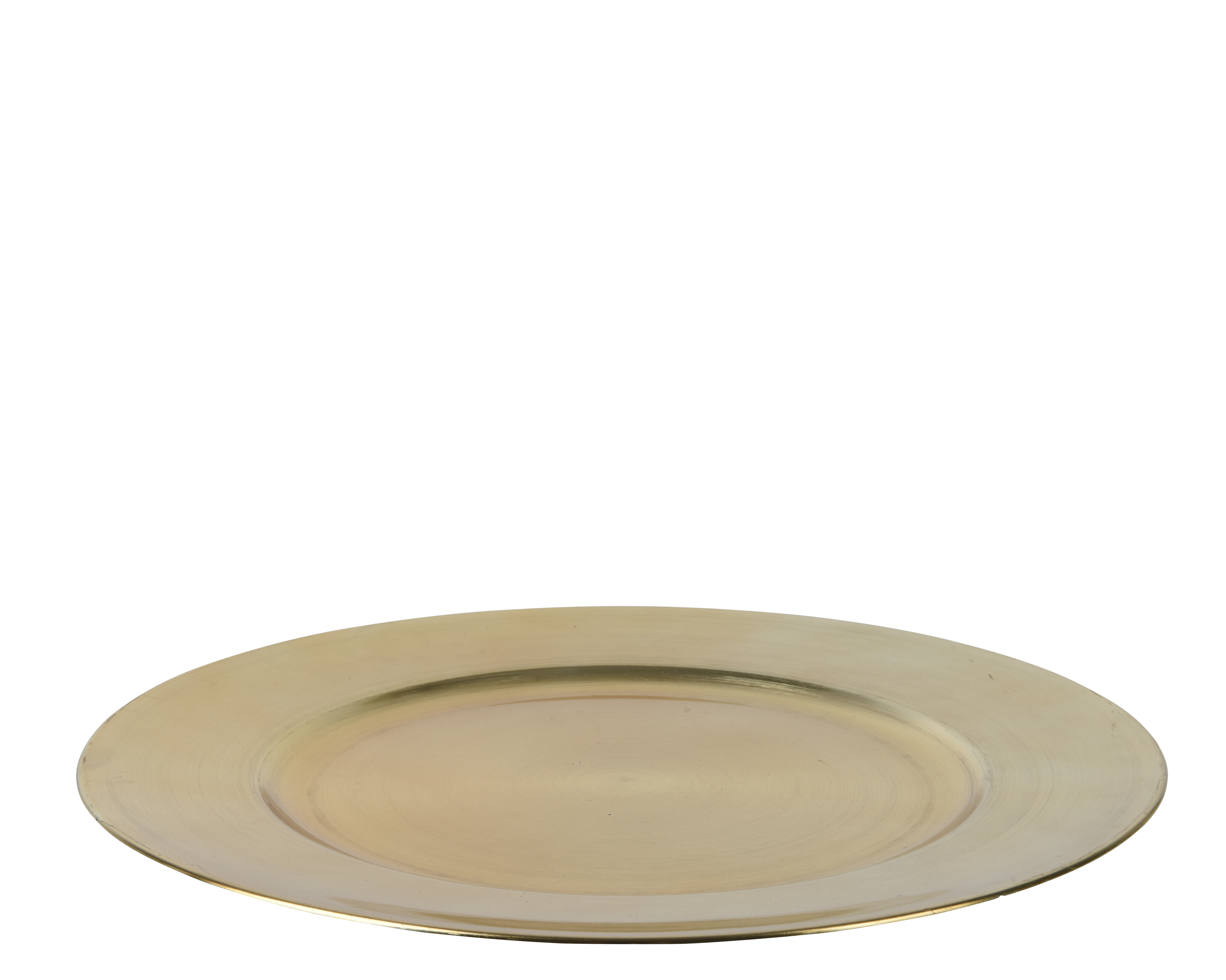Dekoteller - gold, Plastik, Ø33-H1.5cm