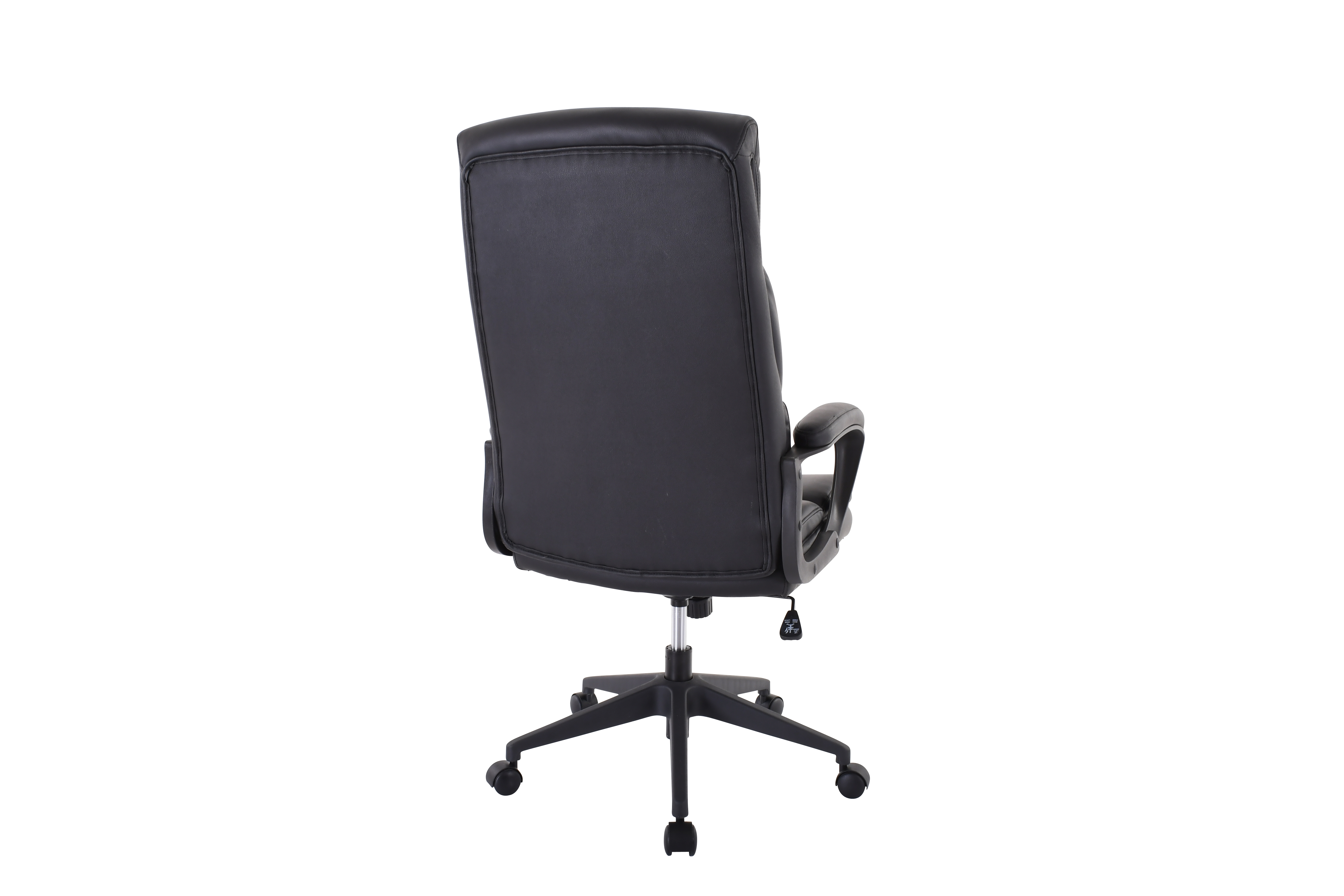 Bürostuhl, Leder schwarz, Gestell schwarz - DREHSTÜHLE