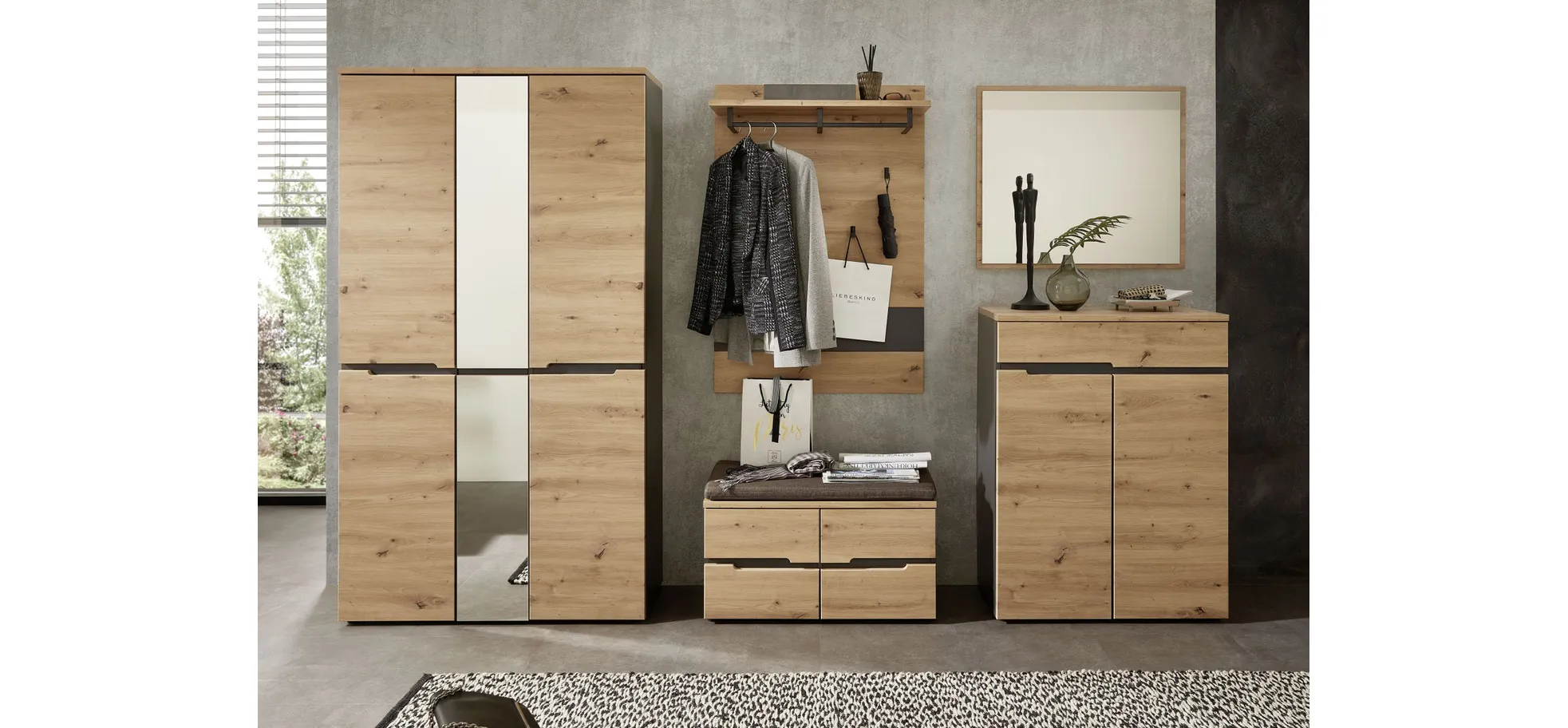 Garderobenpaneel, Artisan Eiche MDF - Ilario