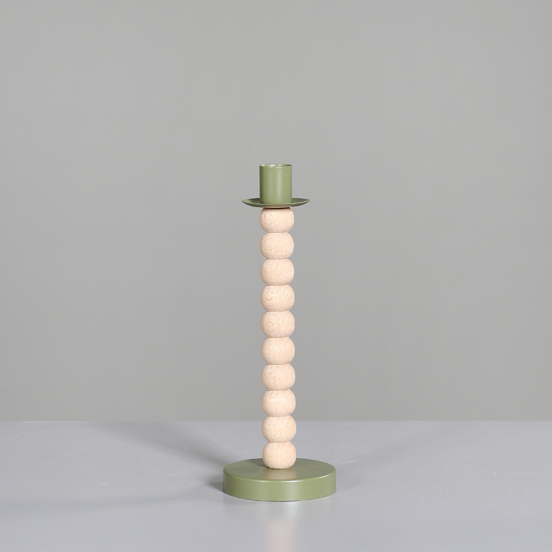 Deko Spitzkerzenhalter - grün, 24 cm