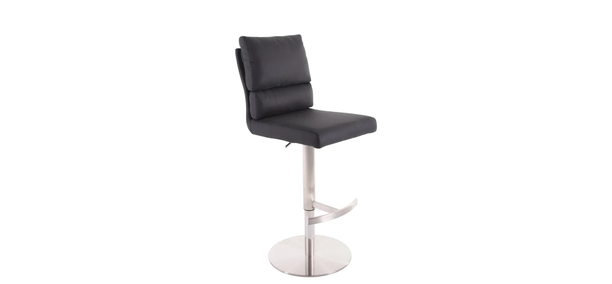 Barhocker MAIKA - höhenverstellbar, Stoff, Schwarz
