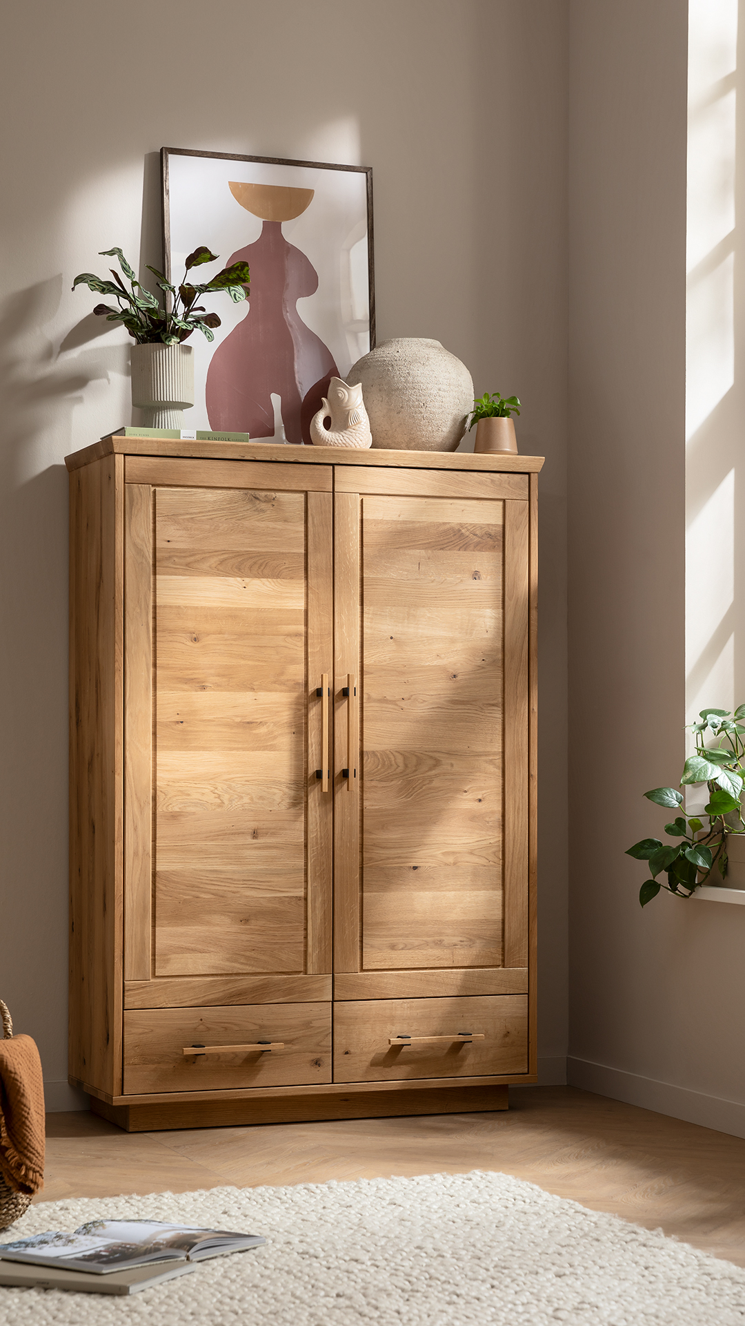 Hochzeitsschrank, Wildeiche massiv geölt - Oreia