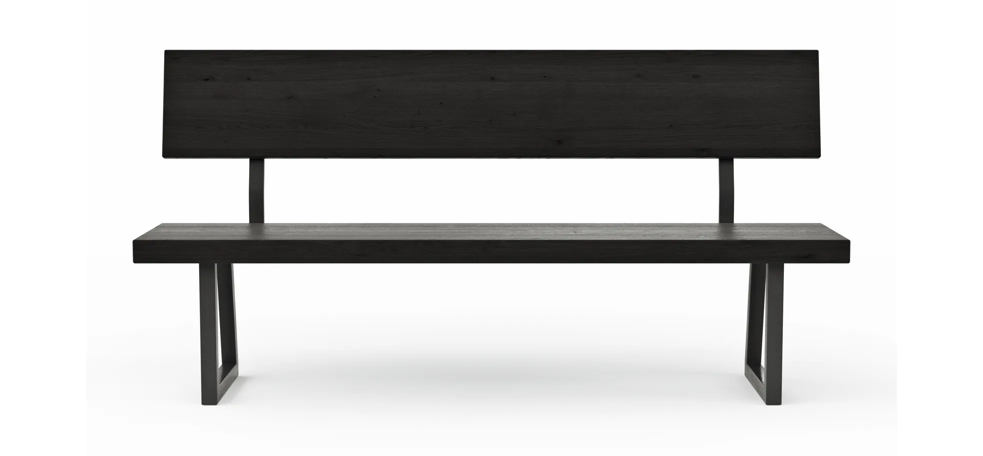Holzbank Clifton - mit Rückenlehne, Breite ca. 180cm, Zerreiche massiv, smoked