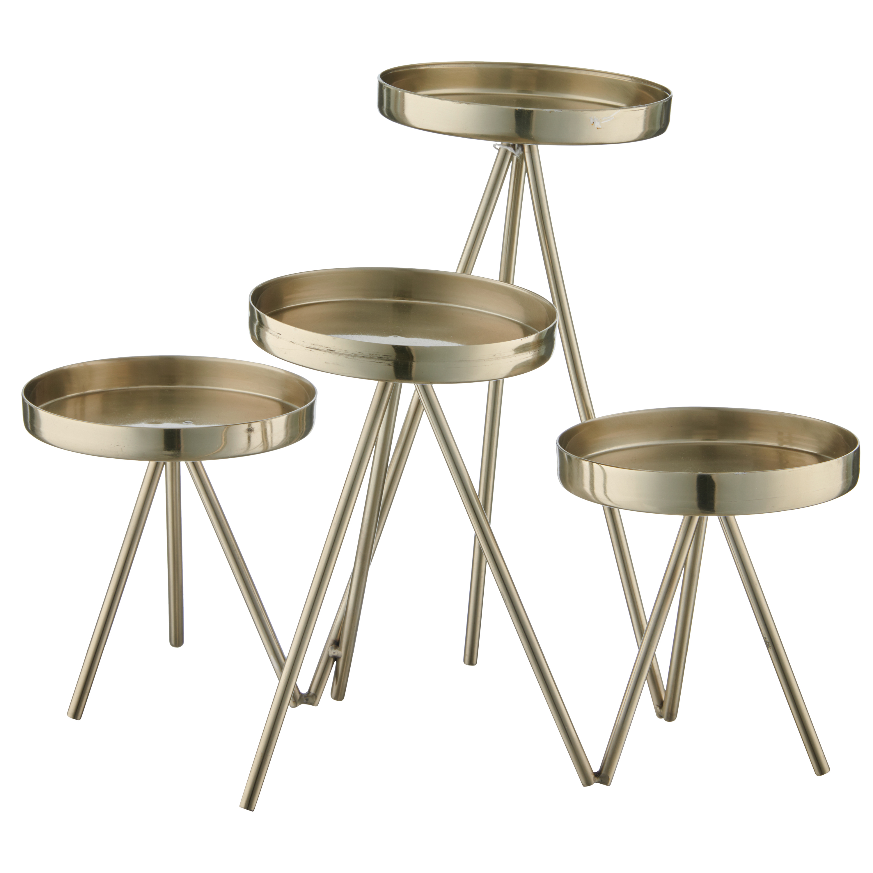 Teelichthalter, 4-er Set - Edelstahl, champagner, 21x26x20cm