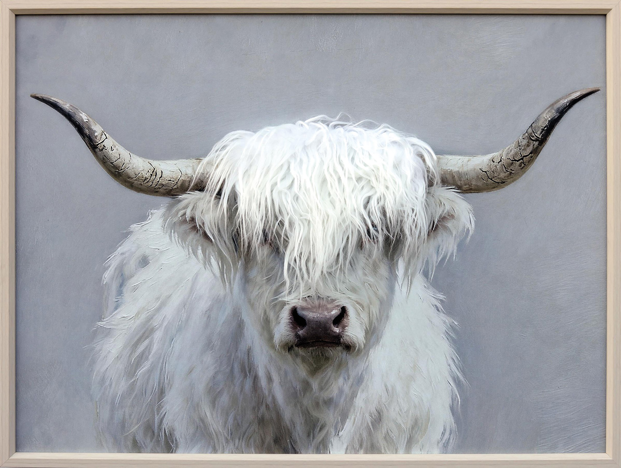 Bild Kunstfell Fluffy Longhorn - Acrylgemälde 60x80 cm