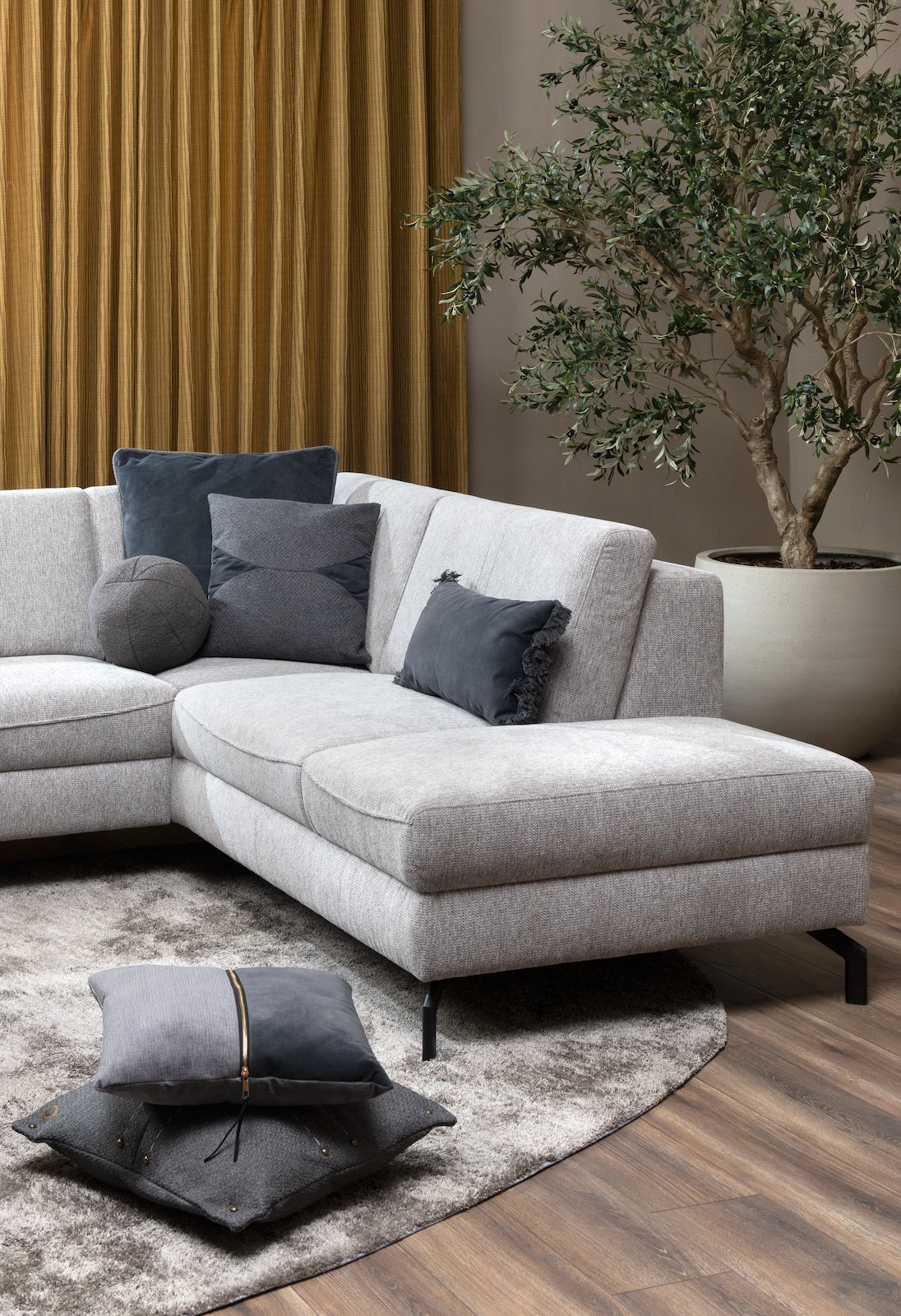 Kissenset Timeless, 6-teilig, Anthrazit - Coco Maison
