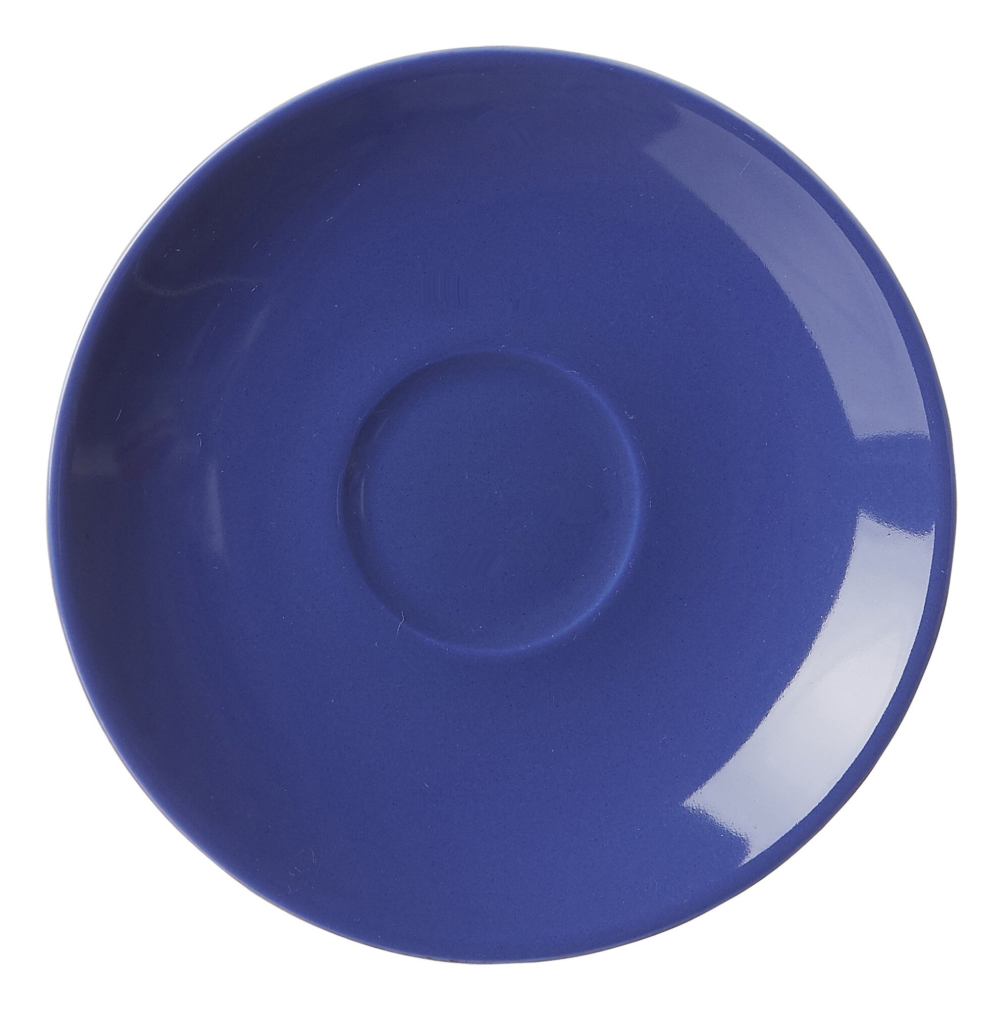 Espresso-Untertasse Doppio Indigo 12 cm - Porzellan, spülmaschinenfest, rund, blau