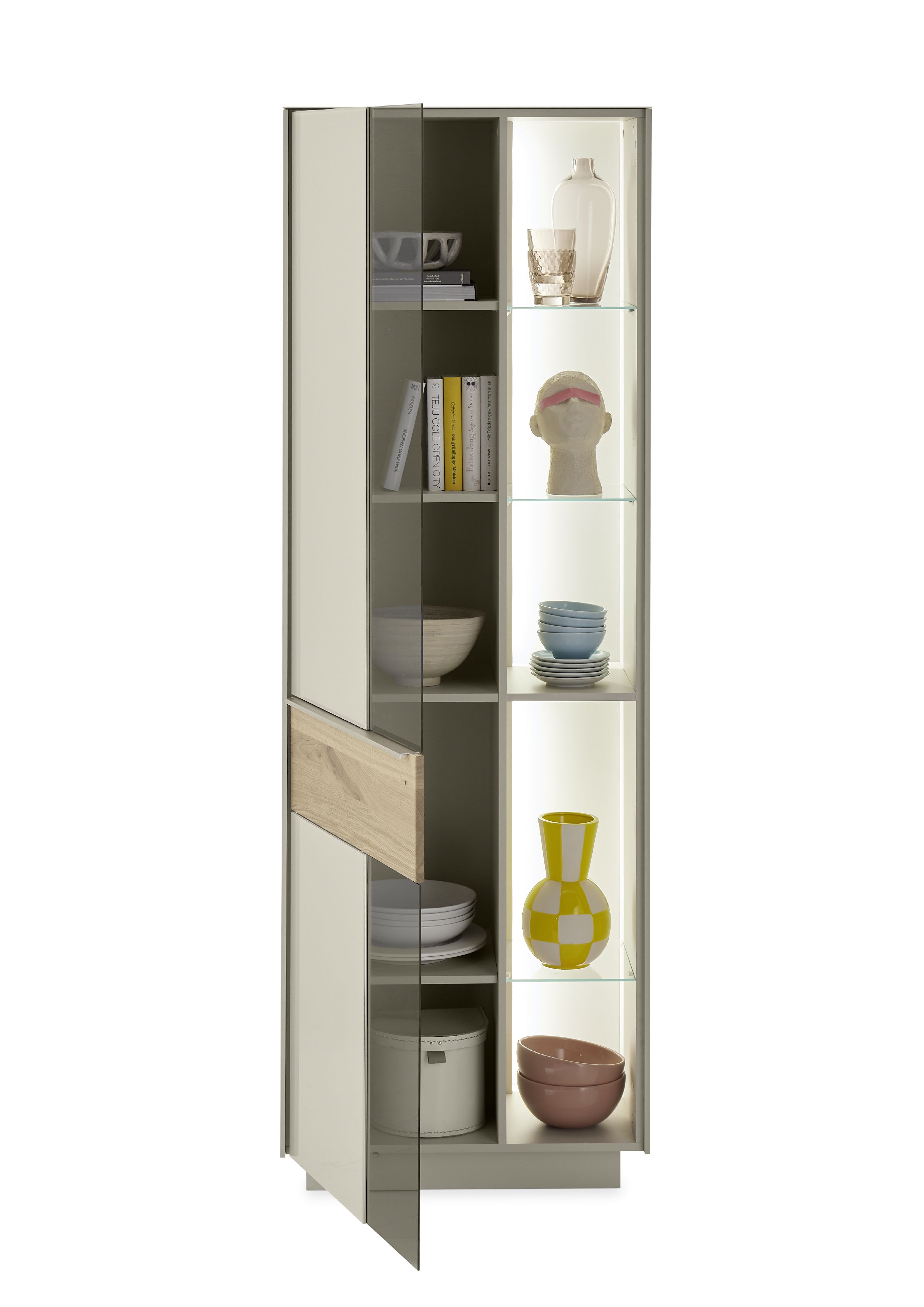 Vitrine, Kaschmir matt Lack Nachbildung - Marybelle