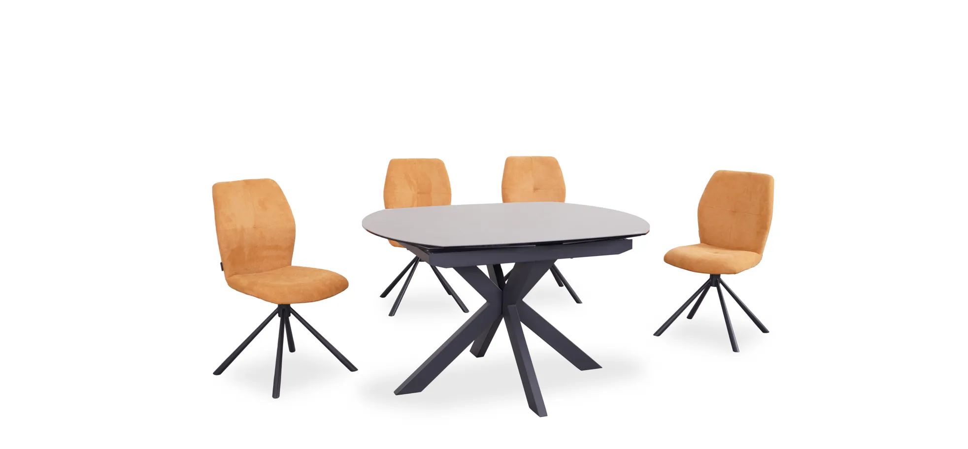 Esstisch, ausziehbar, Glaskeramik grau - Meggie