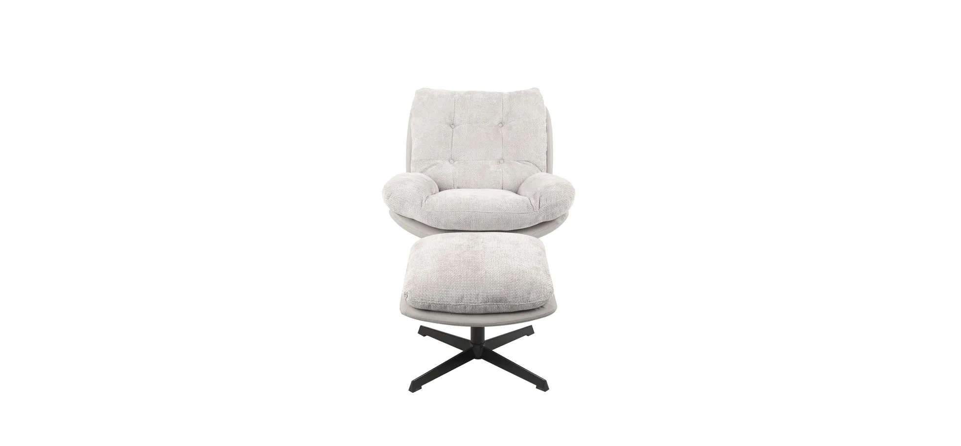 Relaxsessel mit Hocker, sand - Dorisa