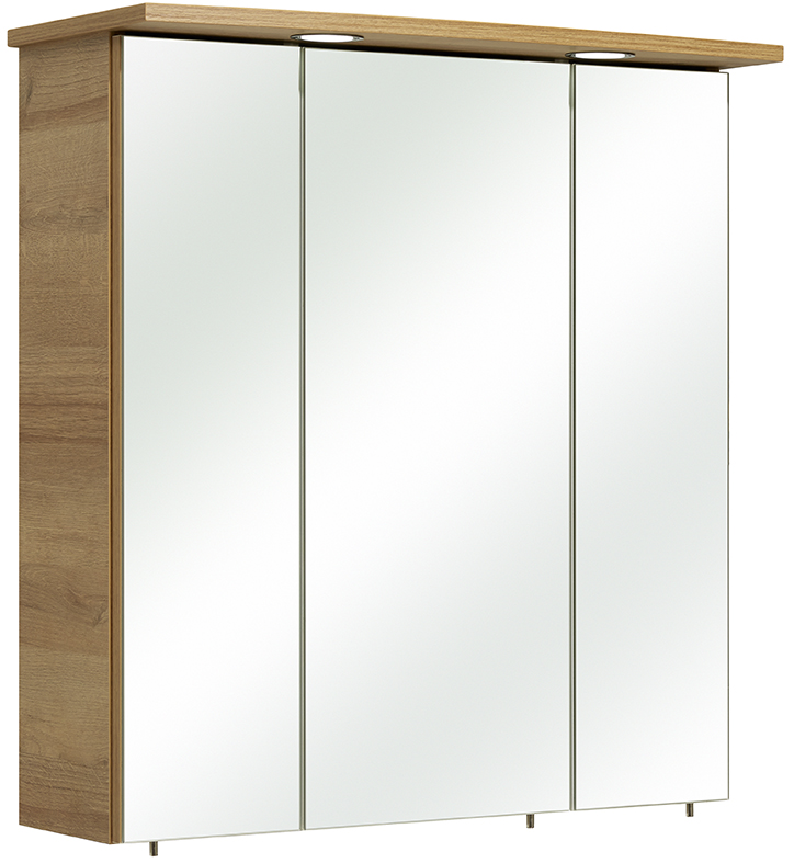 Spiegelschrank, Eiche, 3 Türen, LED L - QUICKSET - 919