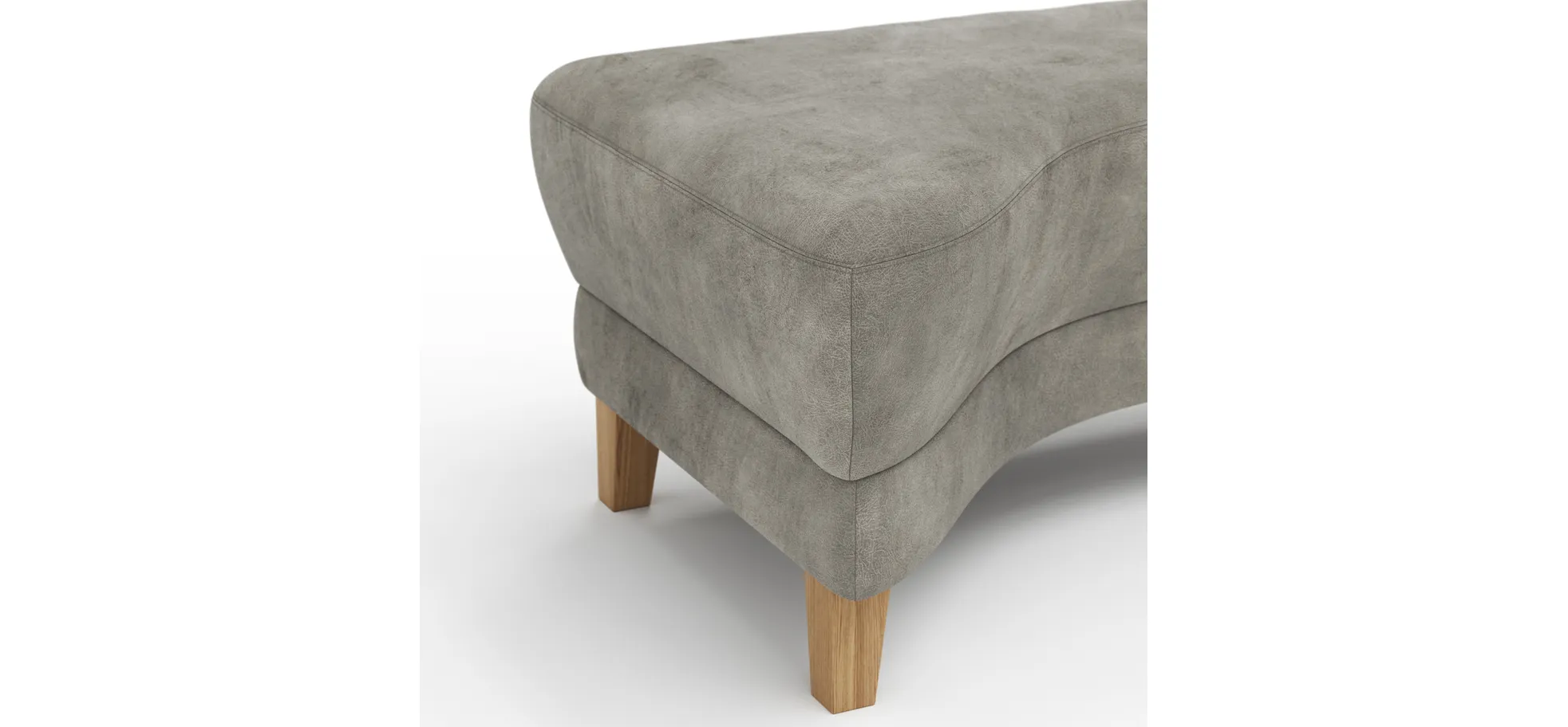 Hocker Stamford - gebogen, Links, LB ca. 89x65 cm, Stoff, Anthrazit
