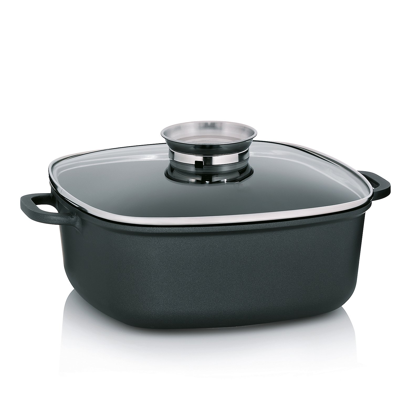 Servierpfanne Kerros 28x11x28 cm - Aluguss schwarz