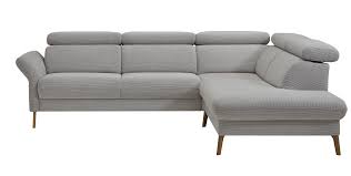 Ecksofa, Stoff Feincord grau  - MyStyle 2155