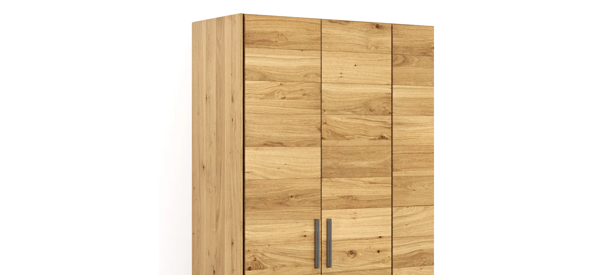 Drehtürenschrank Colorado - B. ca. 307 cm, Wildeichefurnier natur