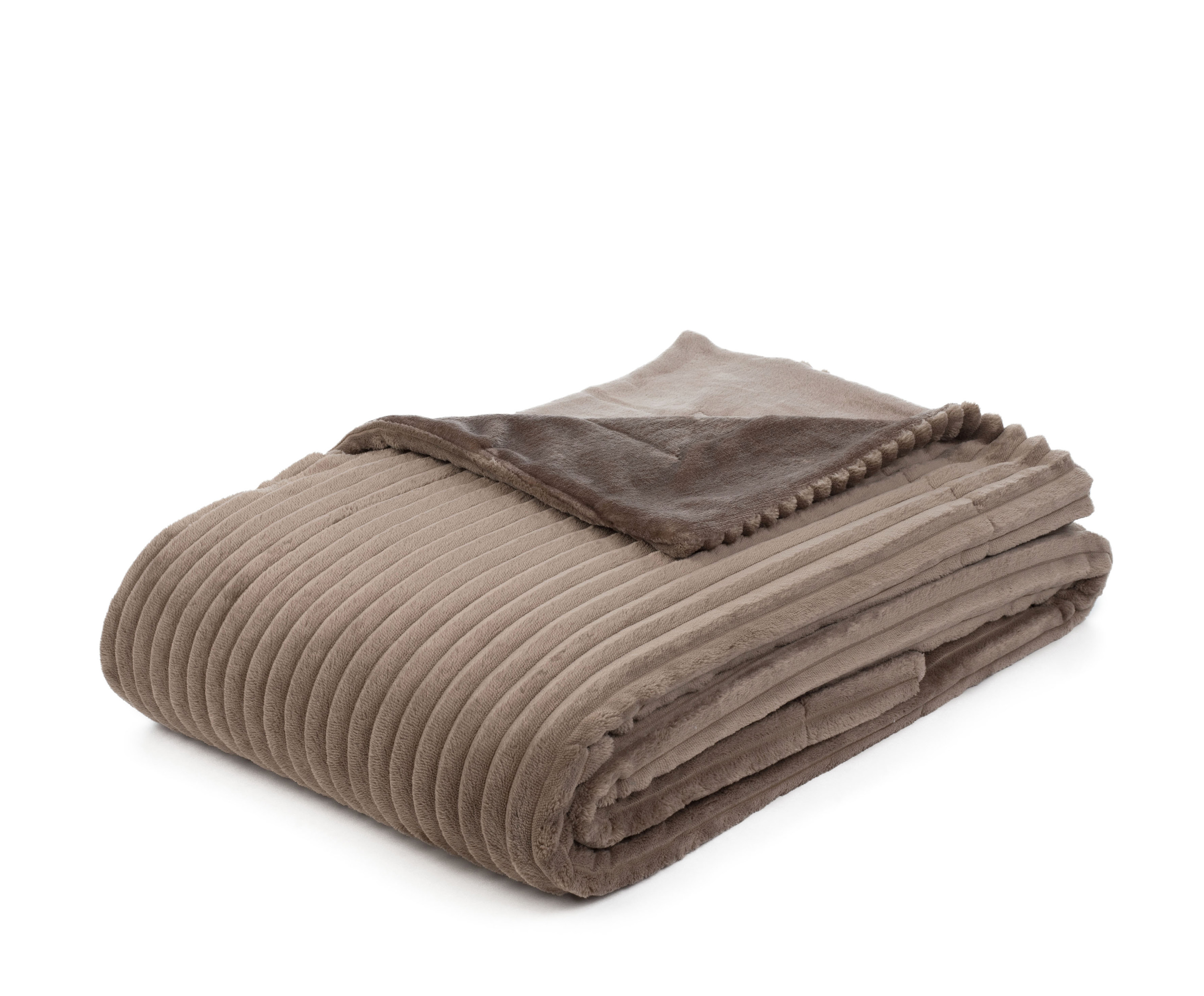 Wohndecke Cord Optik, taupe - 150x200 cm, Mikrofaser