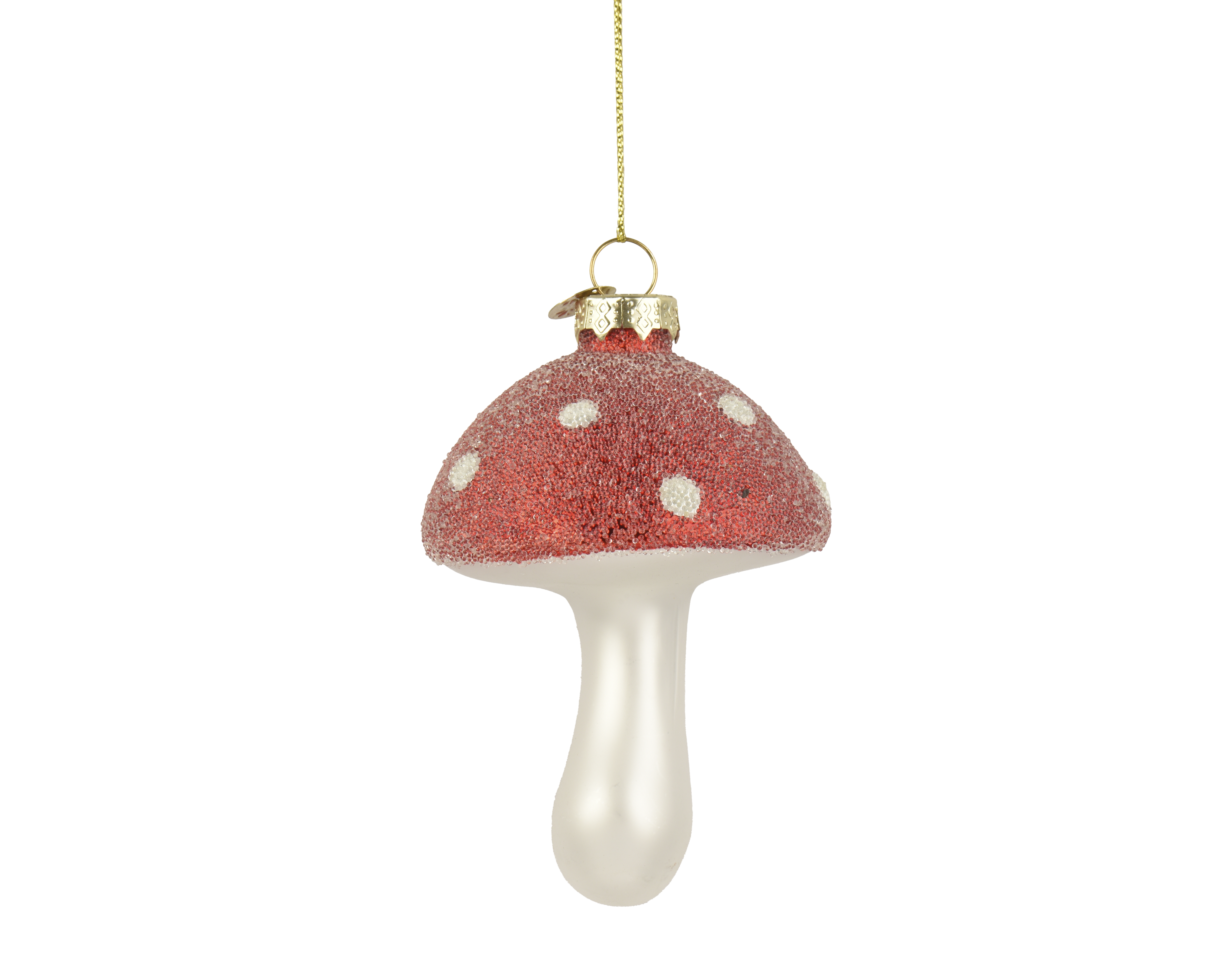 Deko-Hänger Pilz Glas - rot, L6.80-W6.80-H11.00cm