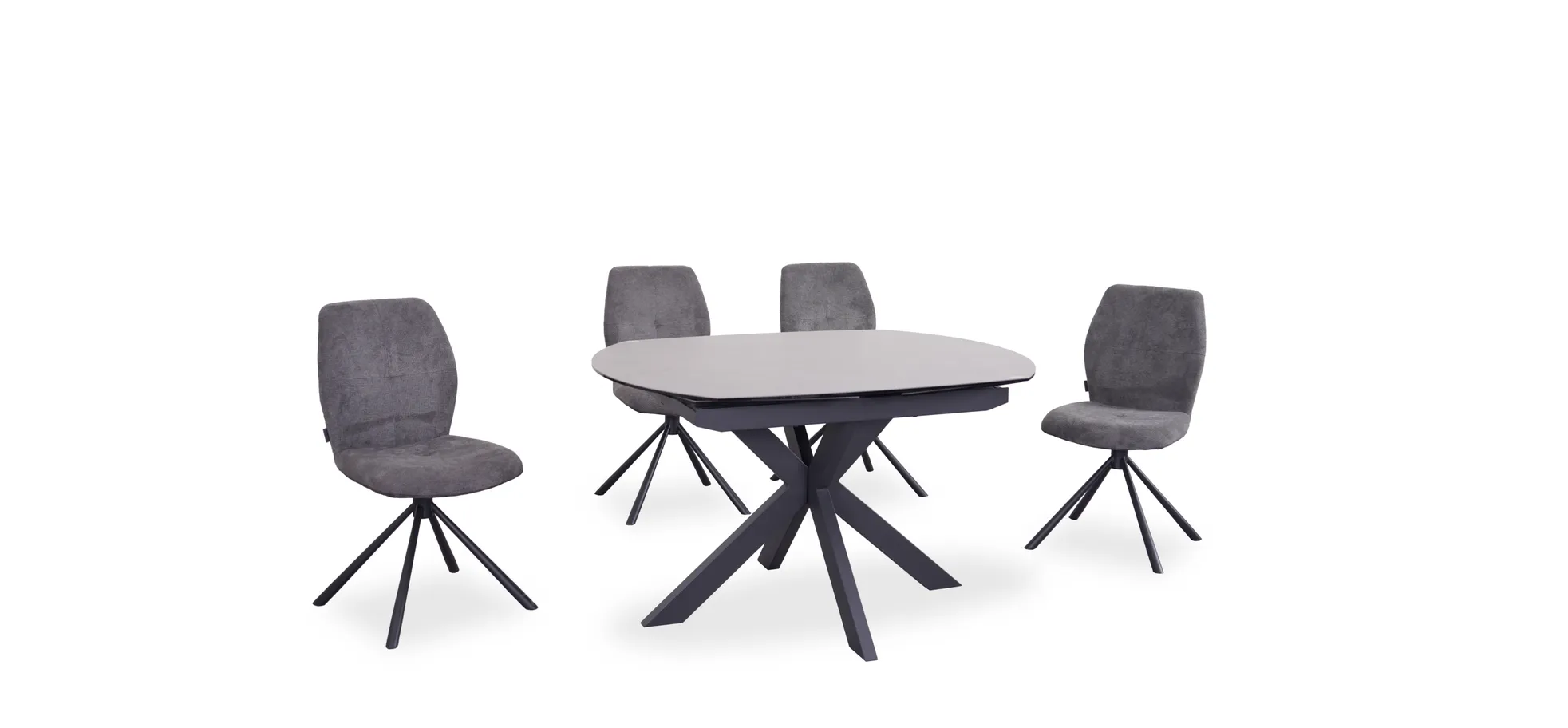 Esstisch, ausziehbar, Glaskeramik grau - Meggie