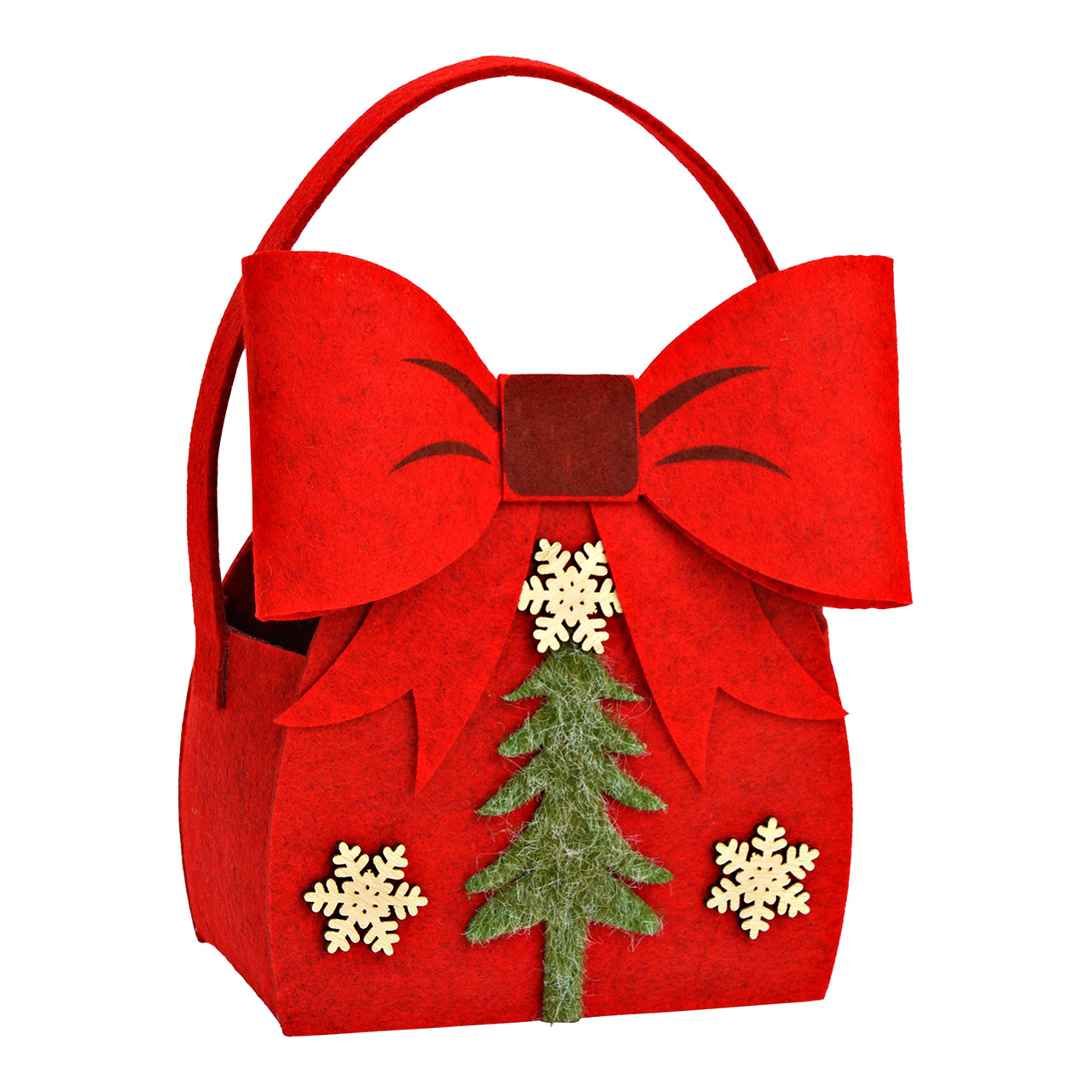Tasche mit Schleife, Tannenbaum - Filz, Rotca. 18x24x9cm