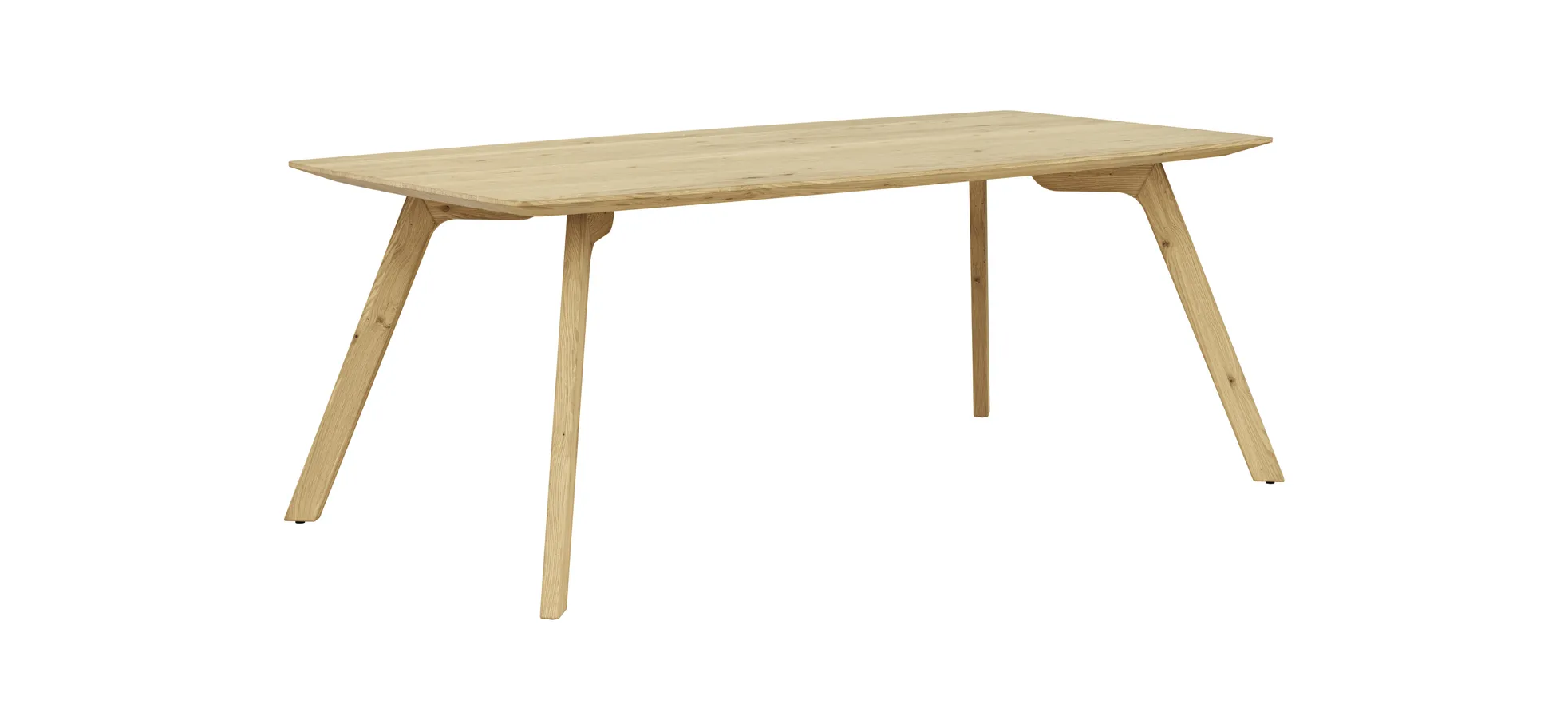 Esstisch Phoenix - LB ca. 100x200 cm, Eiche massiv, bianco geölt