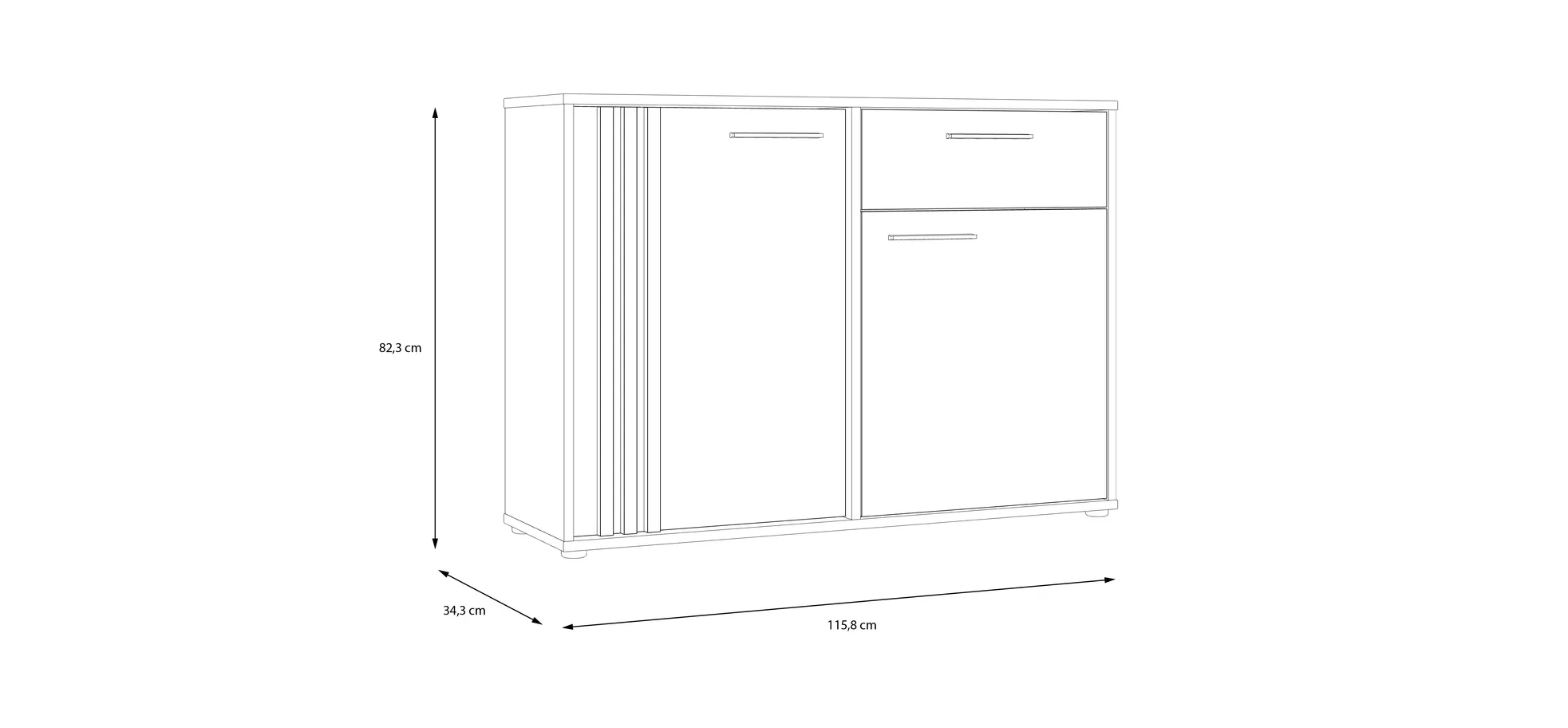 Kommode, Balck/Artisan Oak  - Floriss